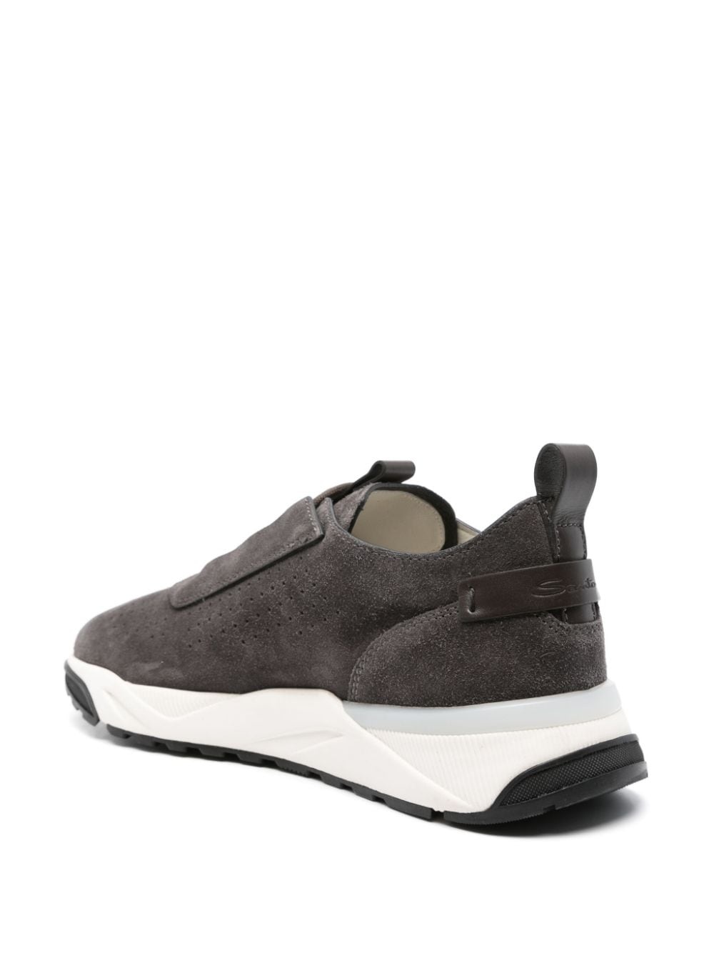 perforated suede sneakers - 3