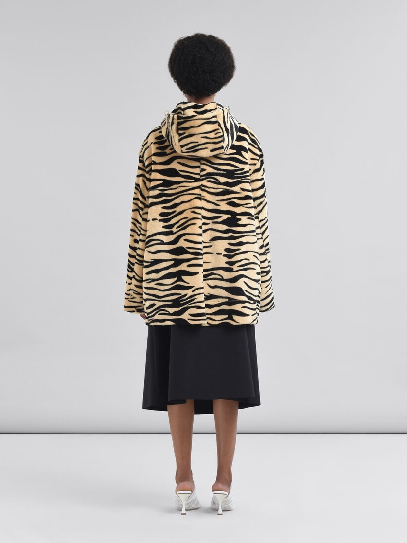 SHEARLING TIGER PRINT HOODIE - 3
