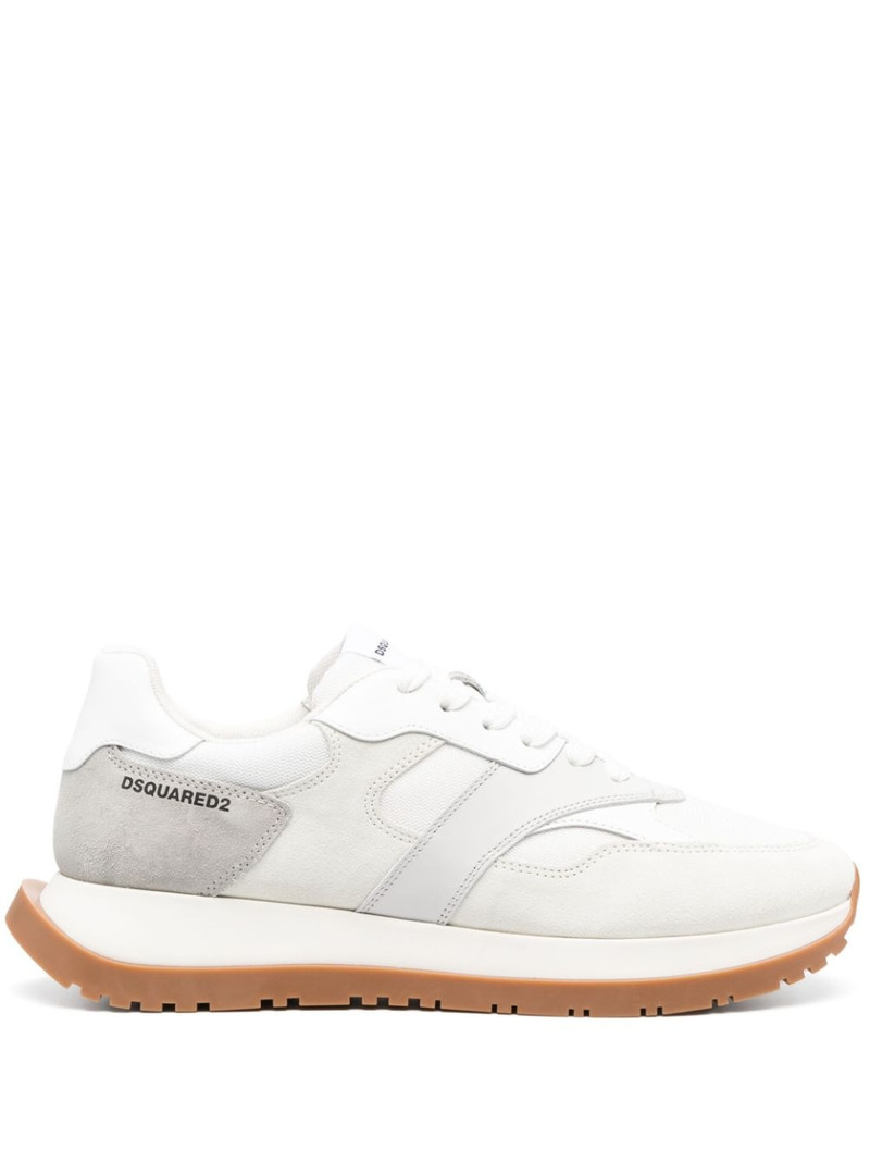 colour-block panelled leather sneakers 1