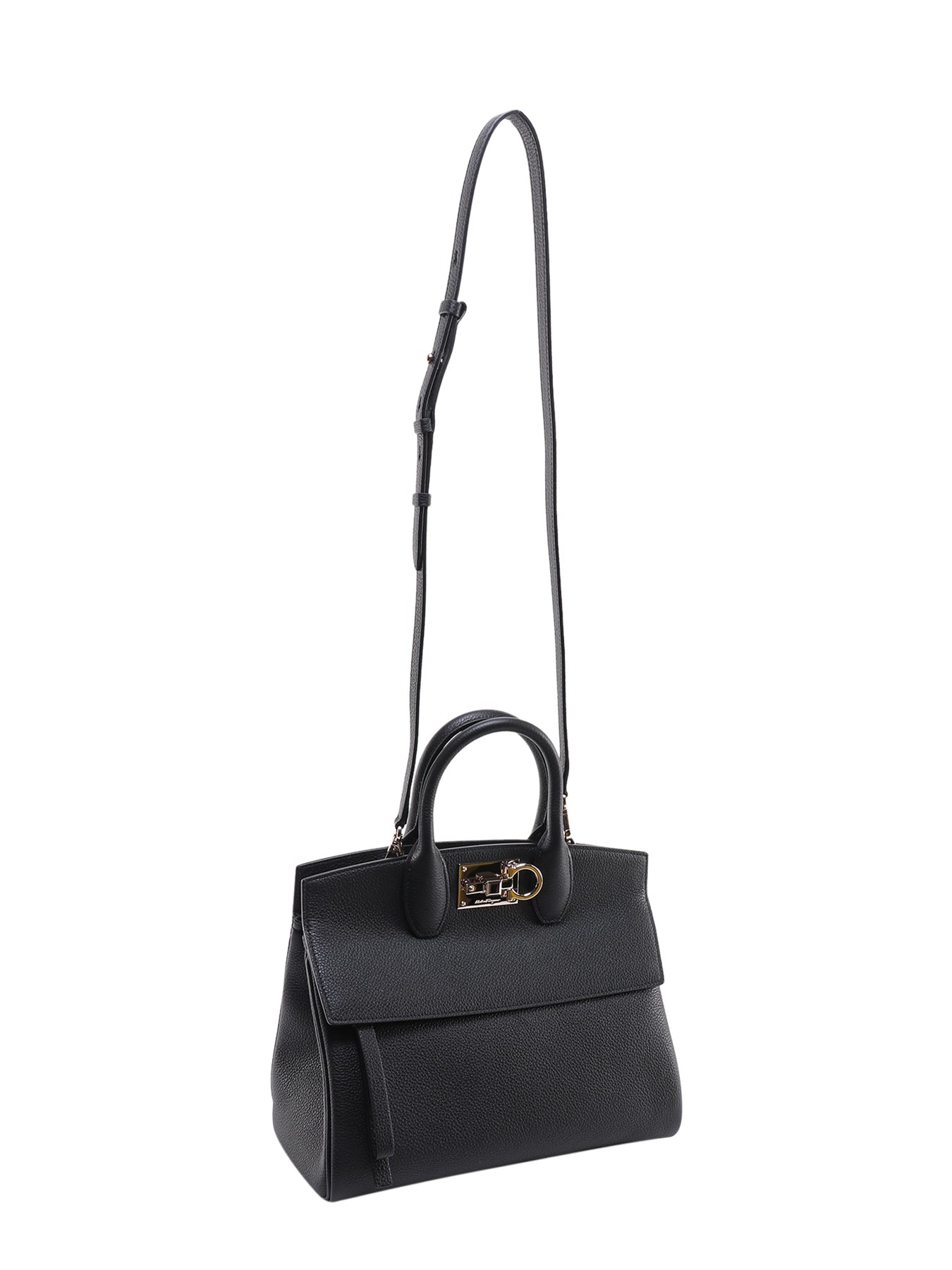 Textured leather The Studio handbag with iconic Gancini closure - 3