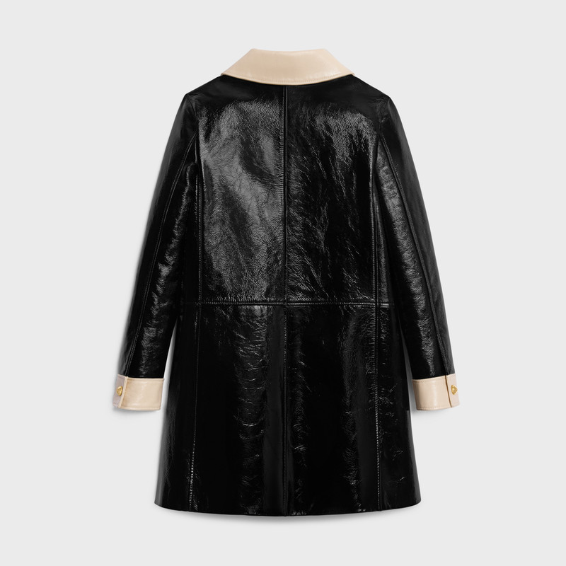 CELINE babydoll coat in patent lambskin leather outlook