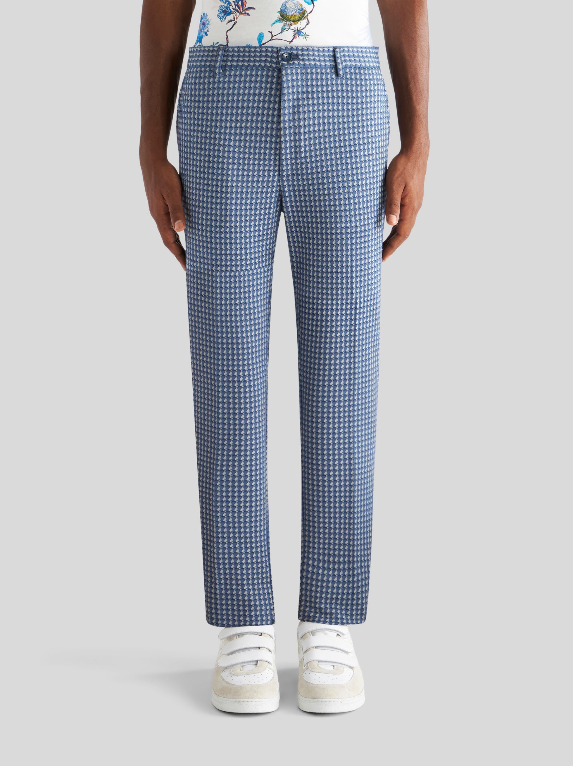 MICRO GEOMETRIC PATTERN TROUSERS - 2