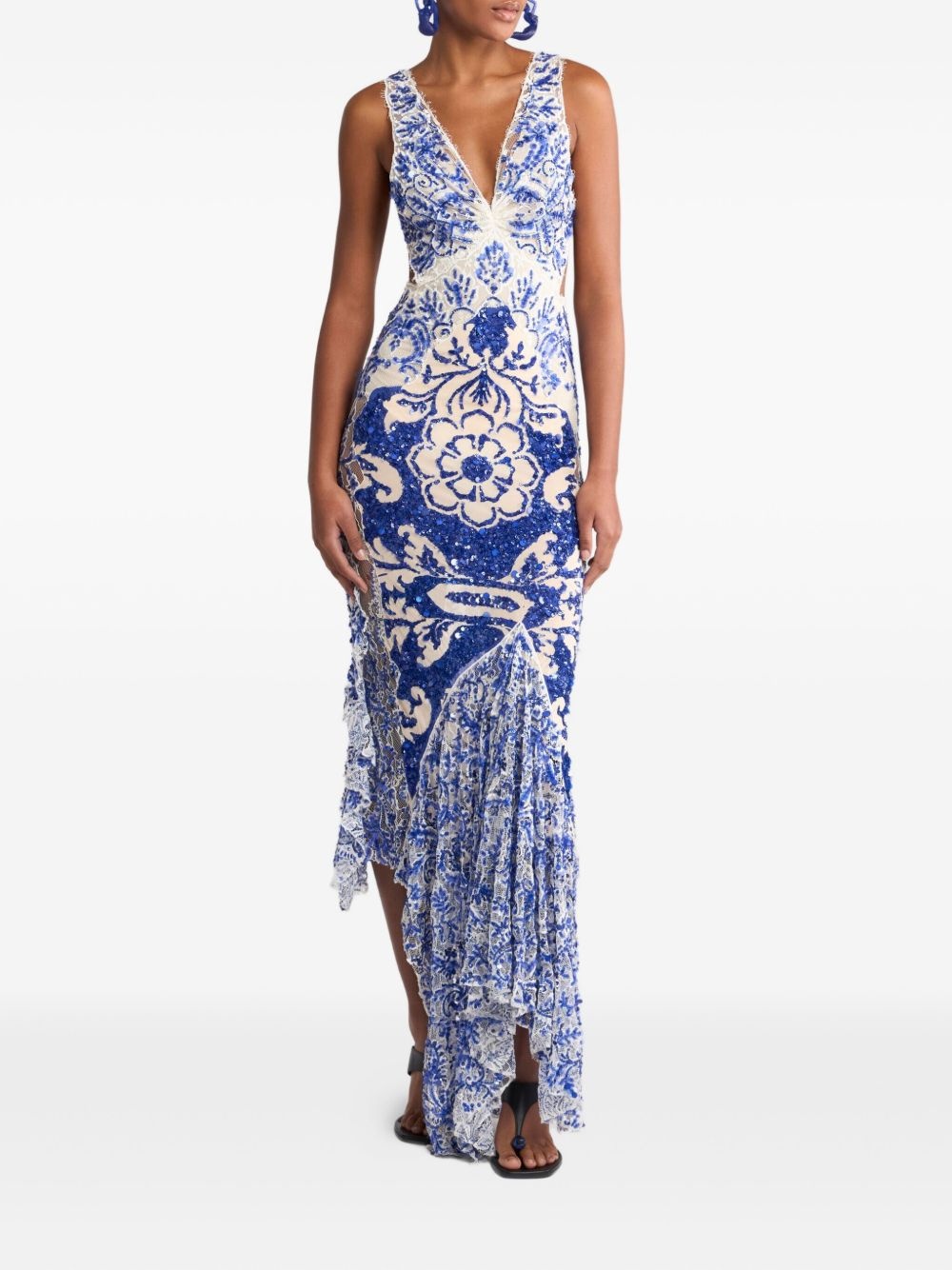 sequin-embroidered dress - 2
