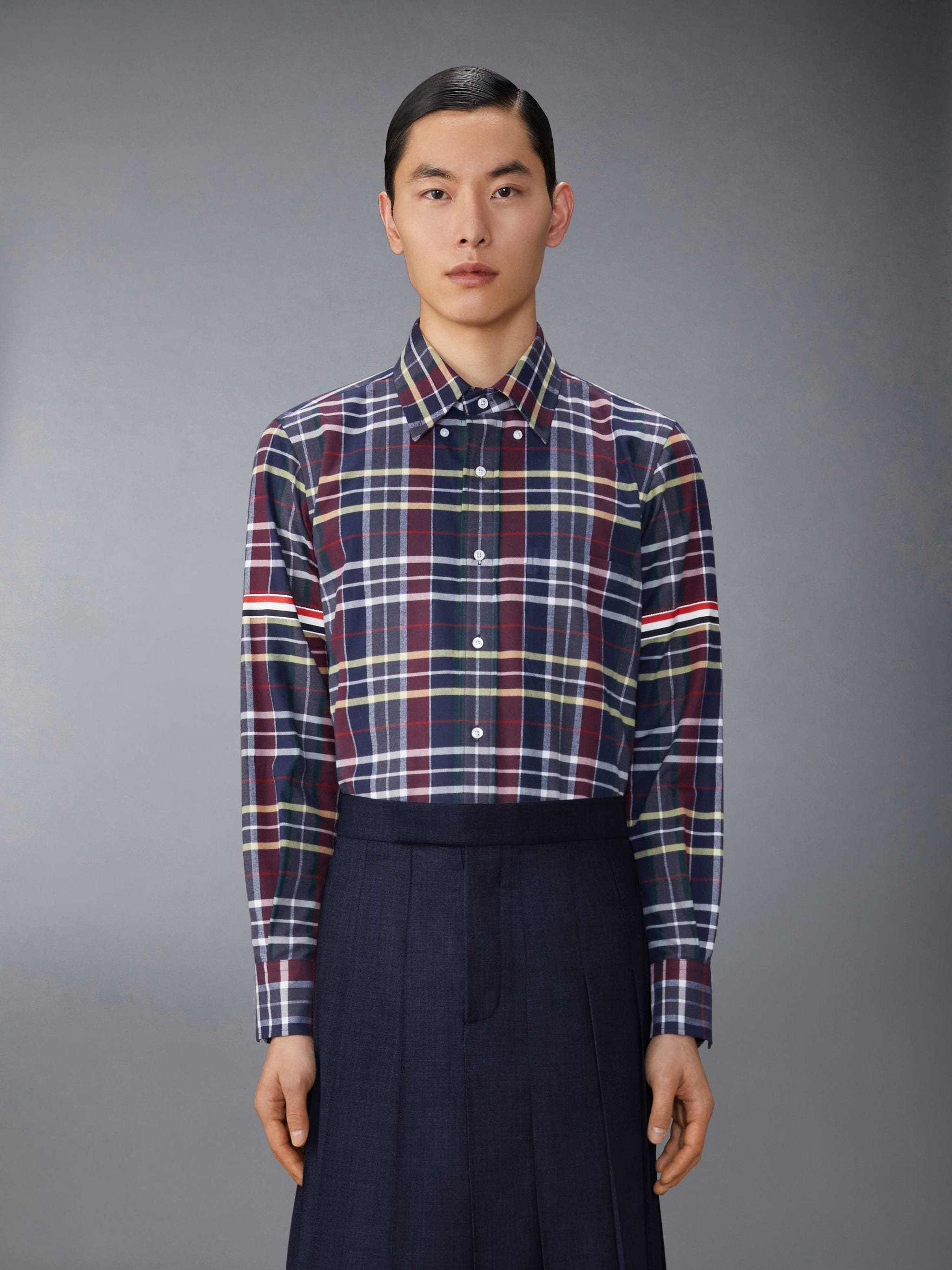 Hunting Tartan Cotton Flannel Armband Shirt - 1