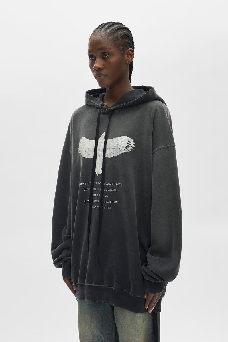 Ann Demeulemeester Eagle Print Hoodie outlook