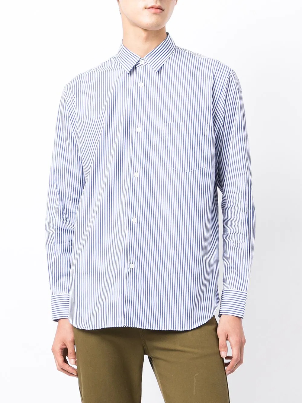 stripe-print cotton shirt - 3