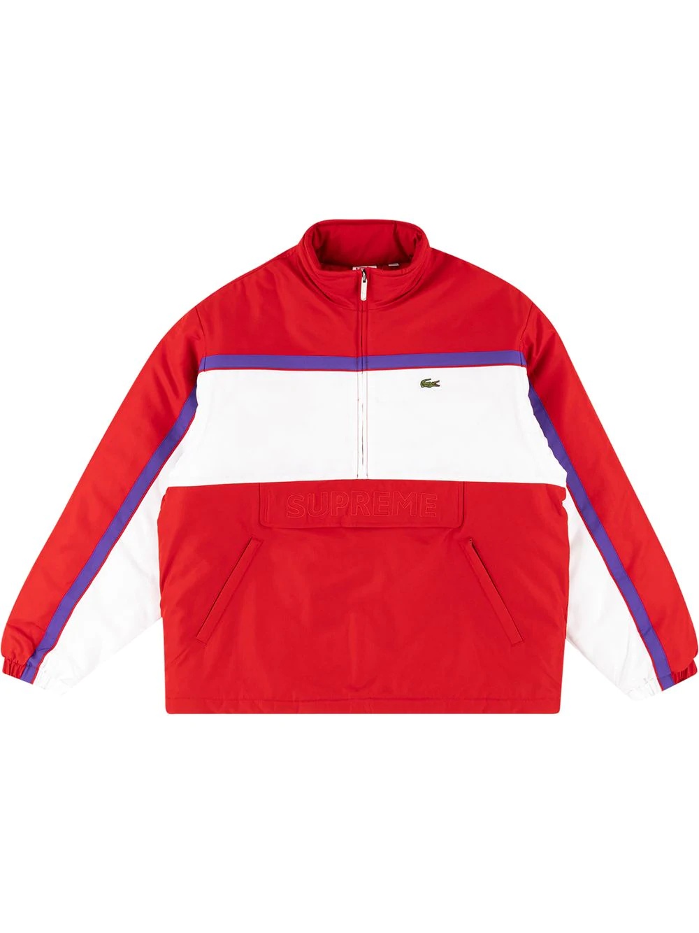 x Lacoste puffy half zip pullover - 1