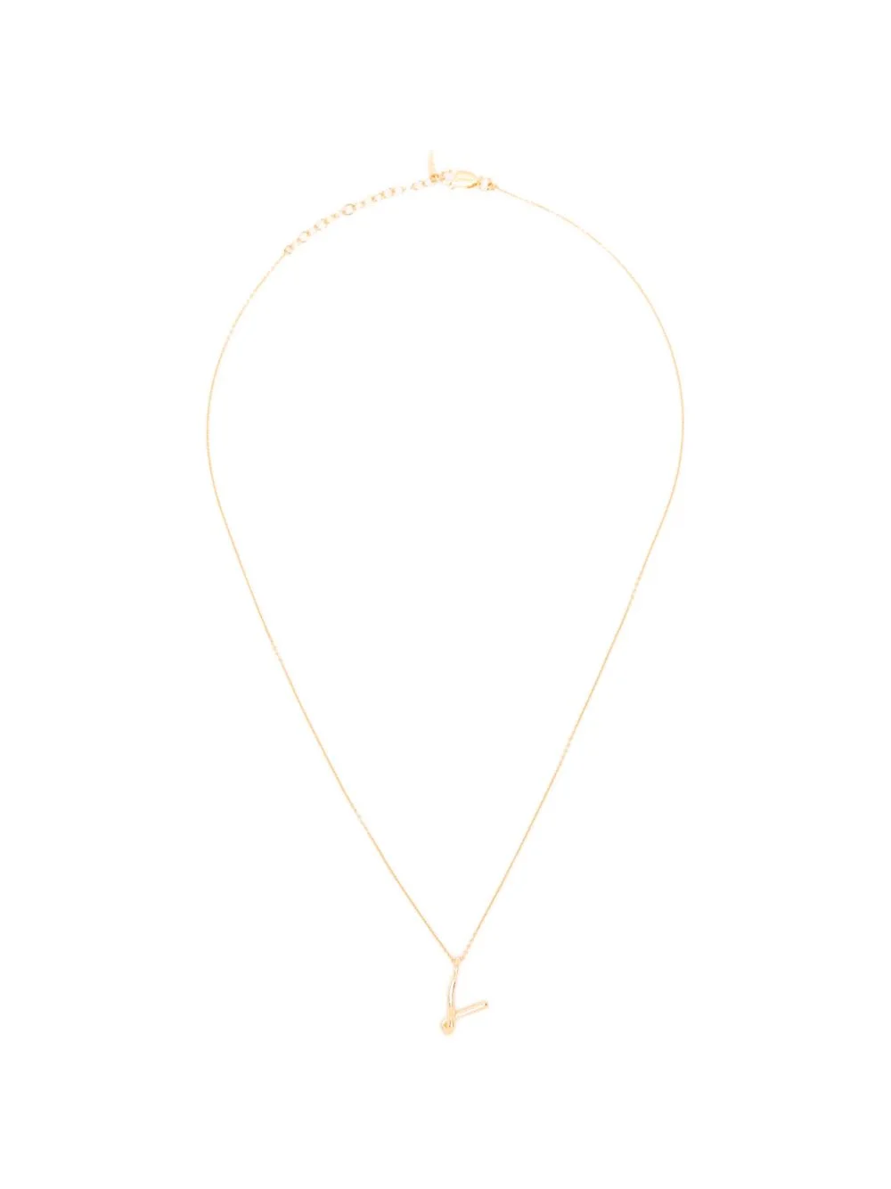 Curly Molten mini inicial-V necklace - 1