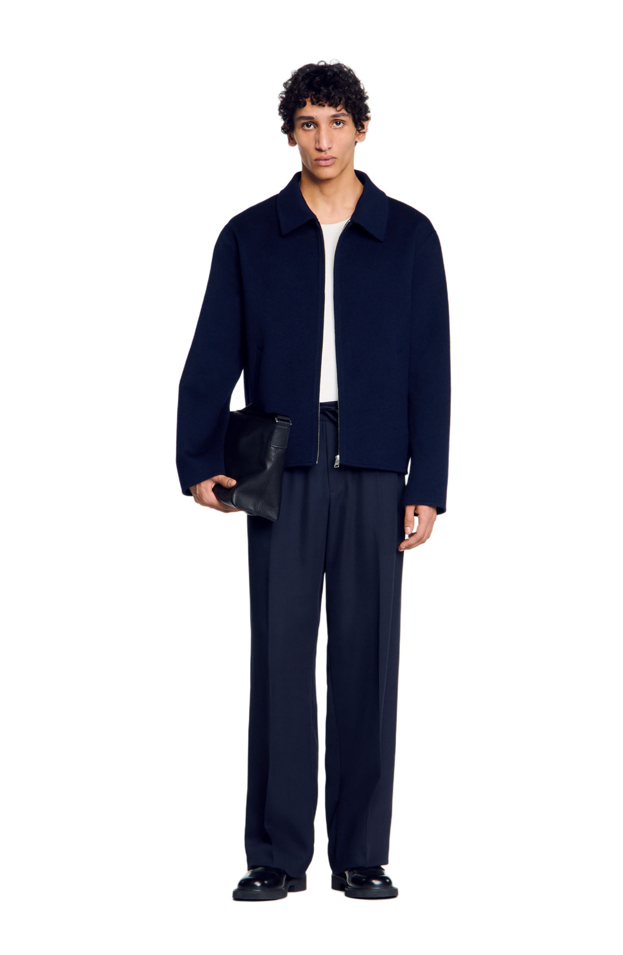 SANDRO Double-faced wool jacket in Royal Blue at Nordstrom - 6