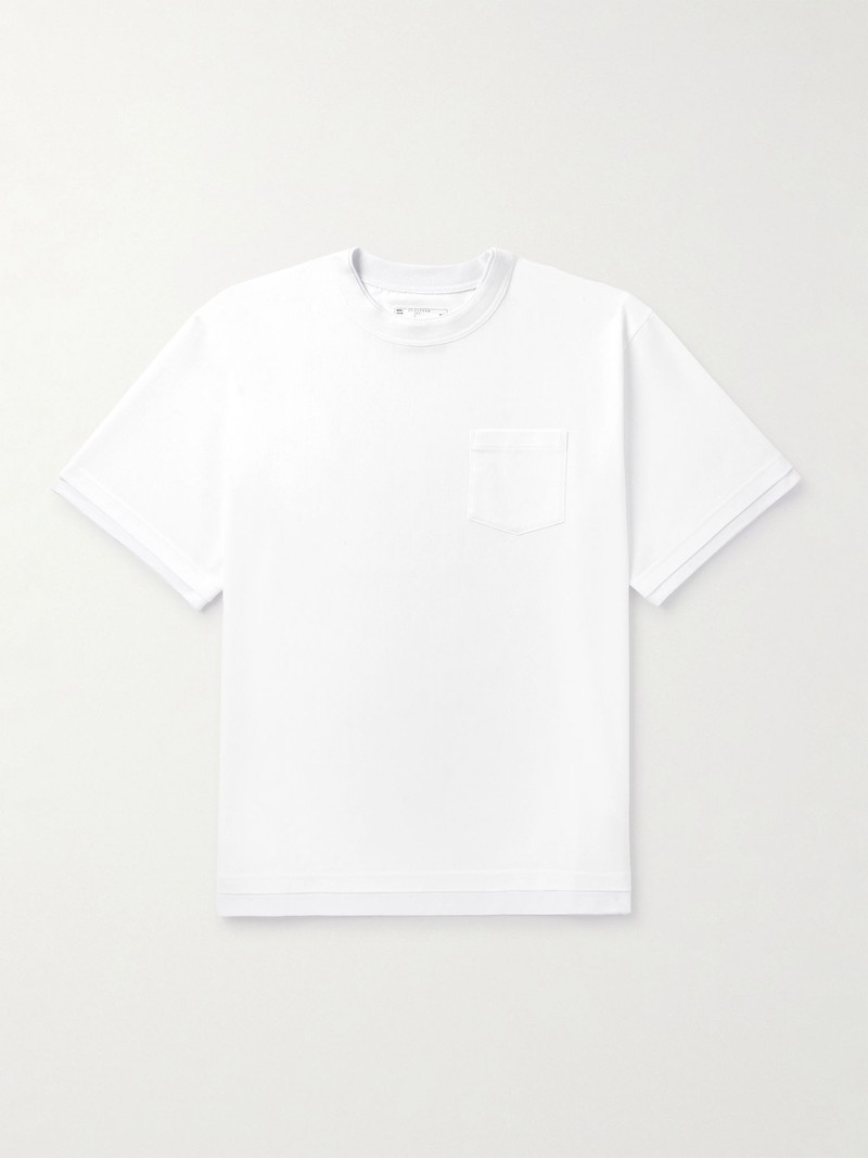 Layered Cotton-Jersey T-Shirt White 1