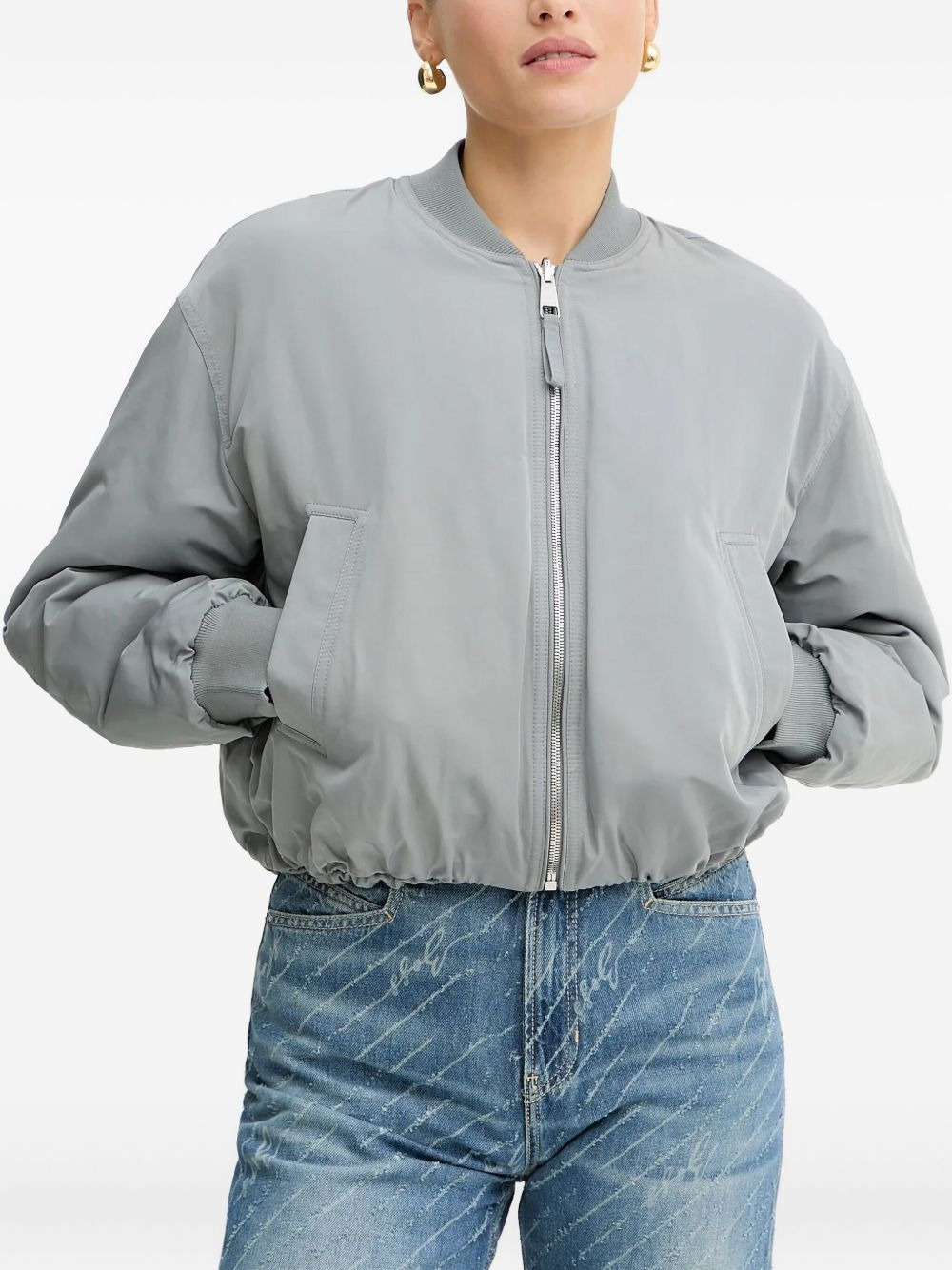 padded zip-up bomber jacket - 3