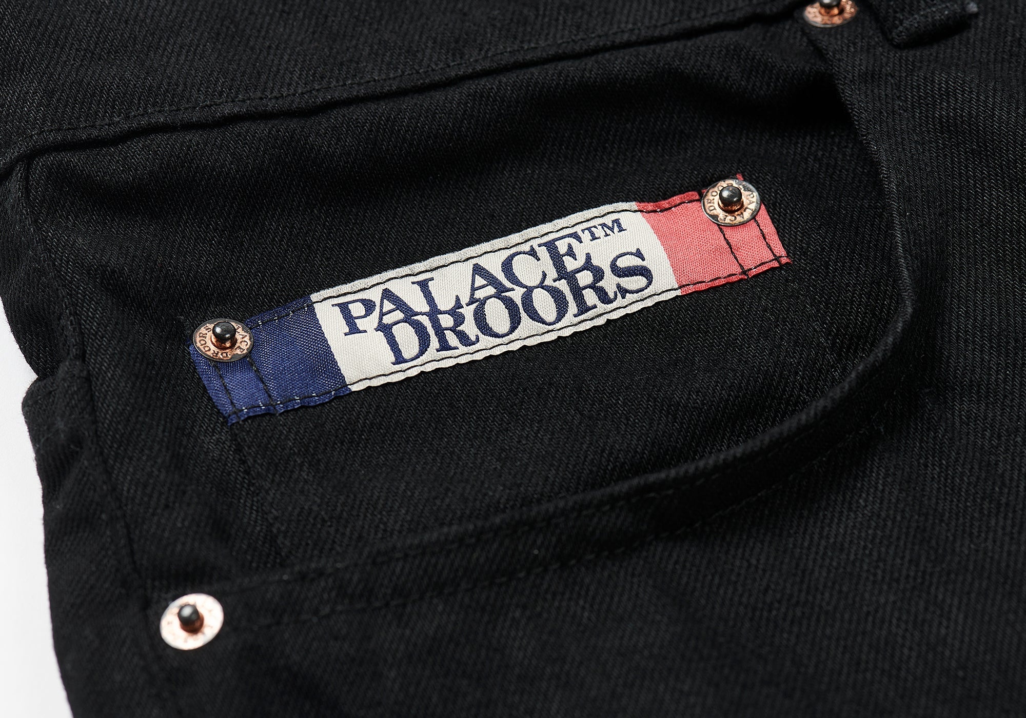 PALACE DROORS JEAN MEDIUM BLACK RINSE WASH - 4