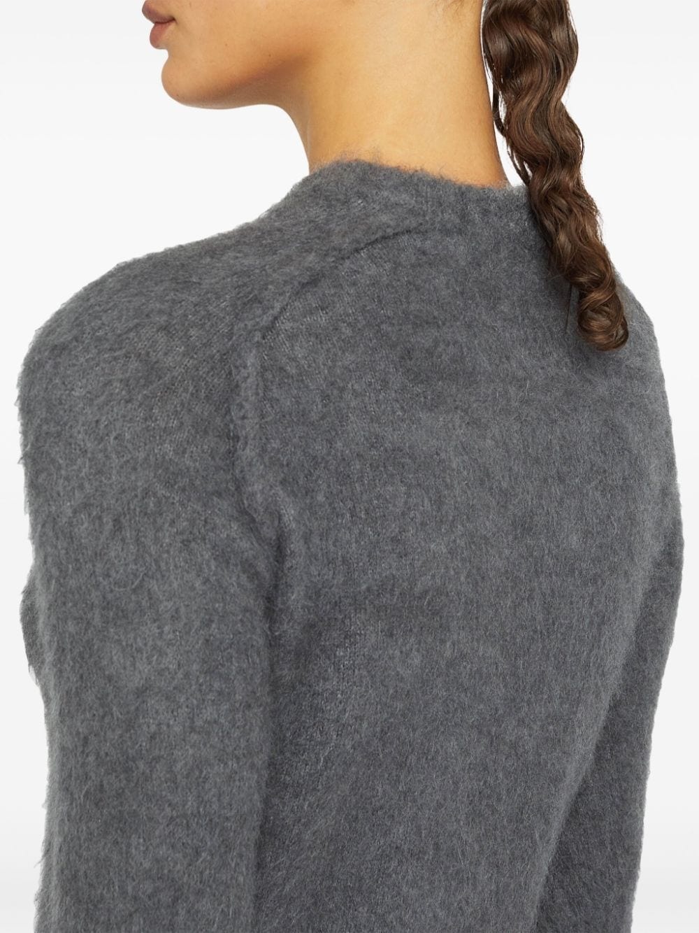 brushed-finish crew-neck jumper - 5