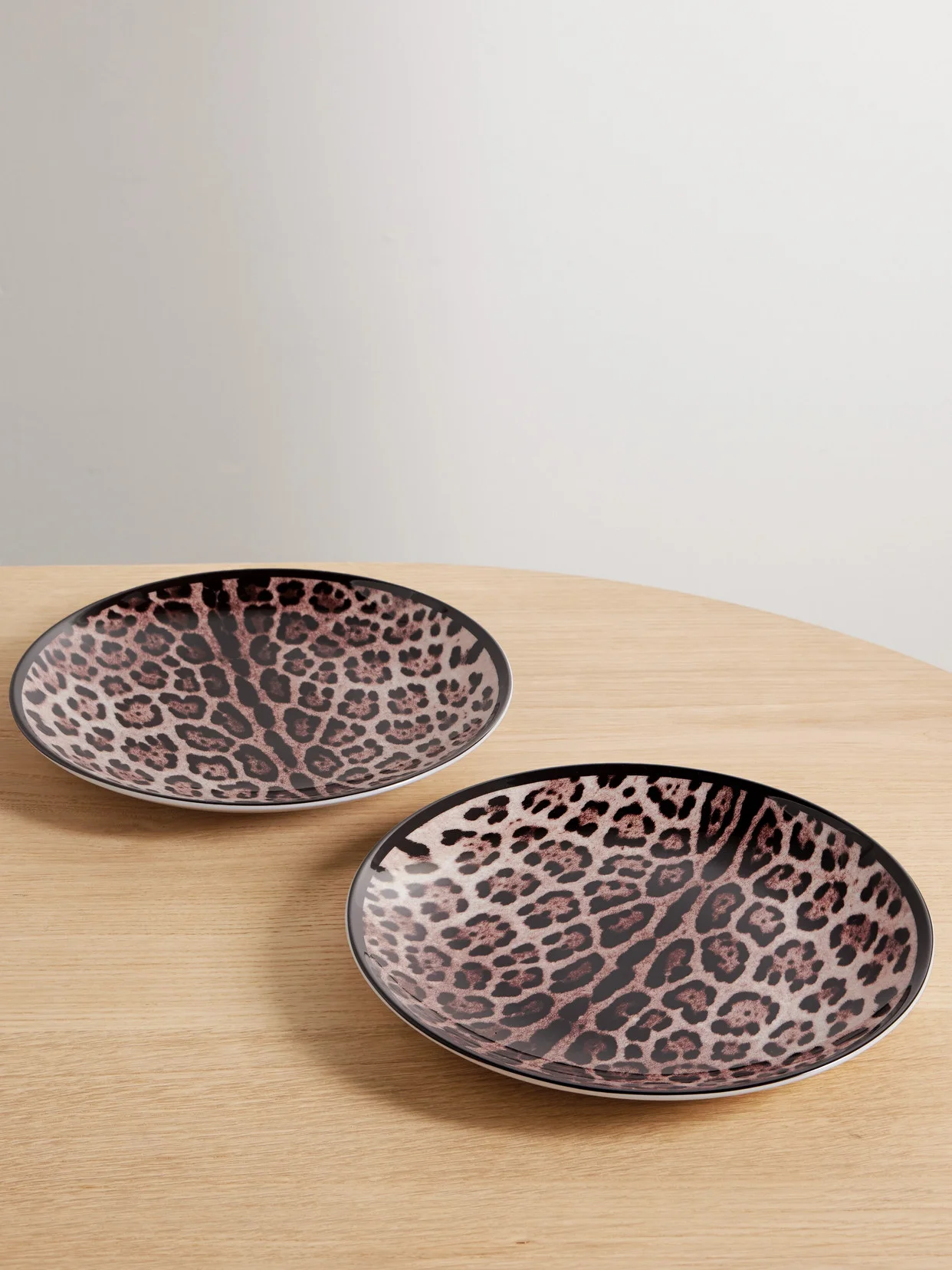 Set Of Two Leopard-print Porcelain Dinner Plates - 1