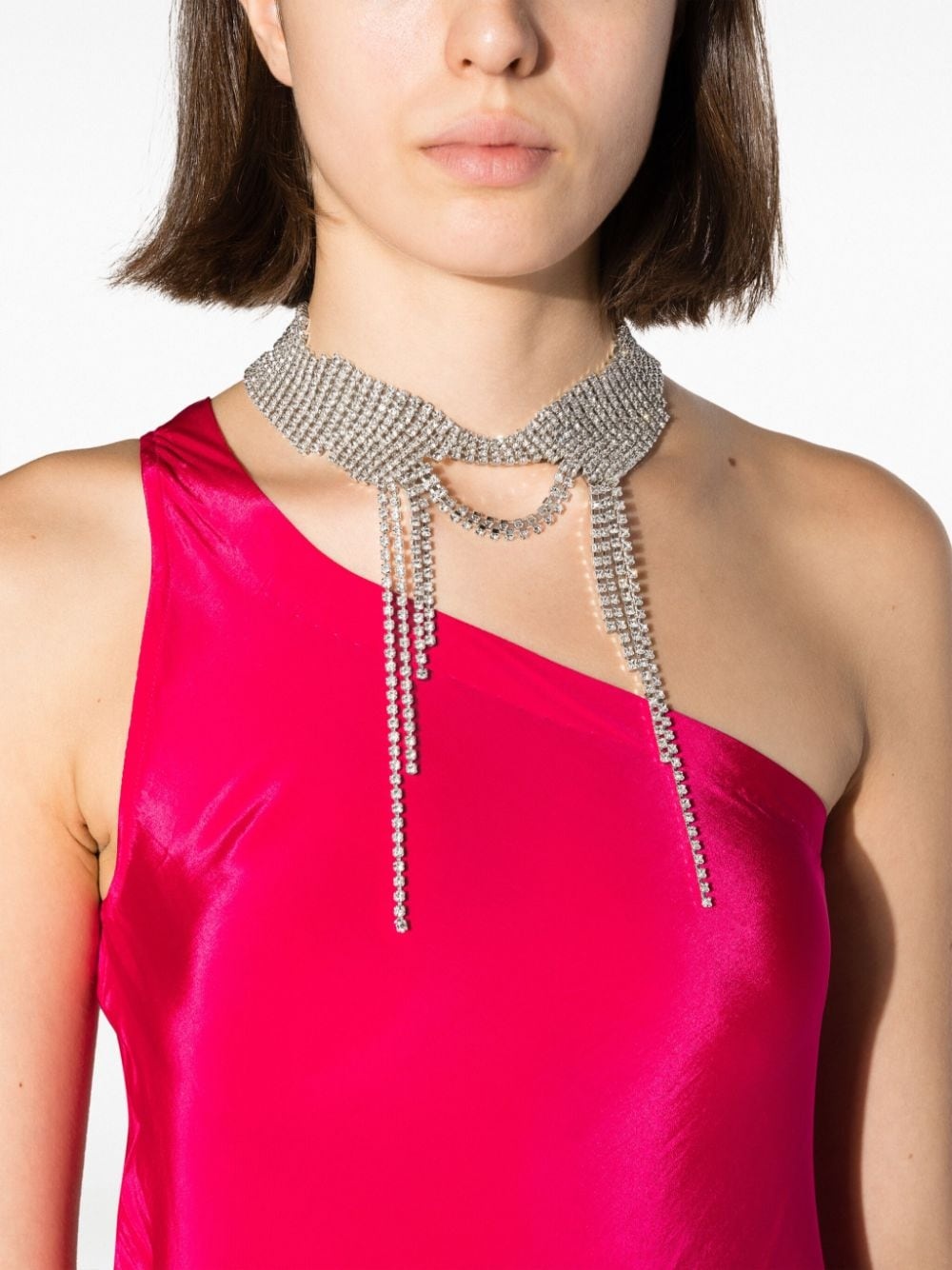 crystal-embellished draped necklace - 2