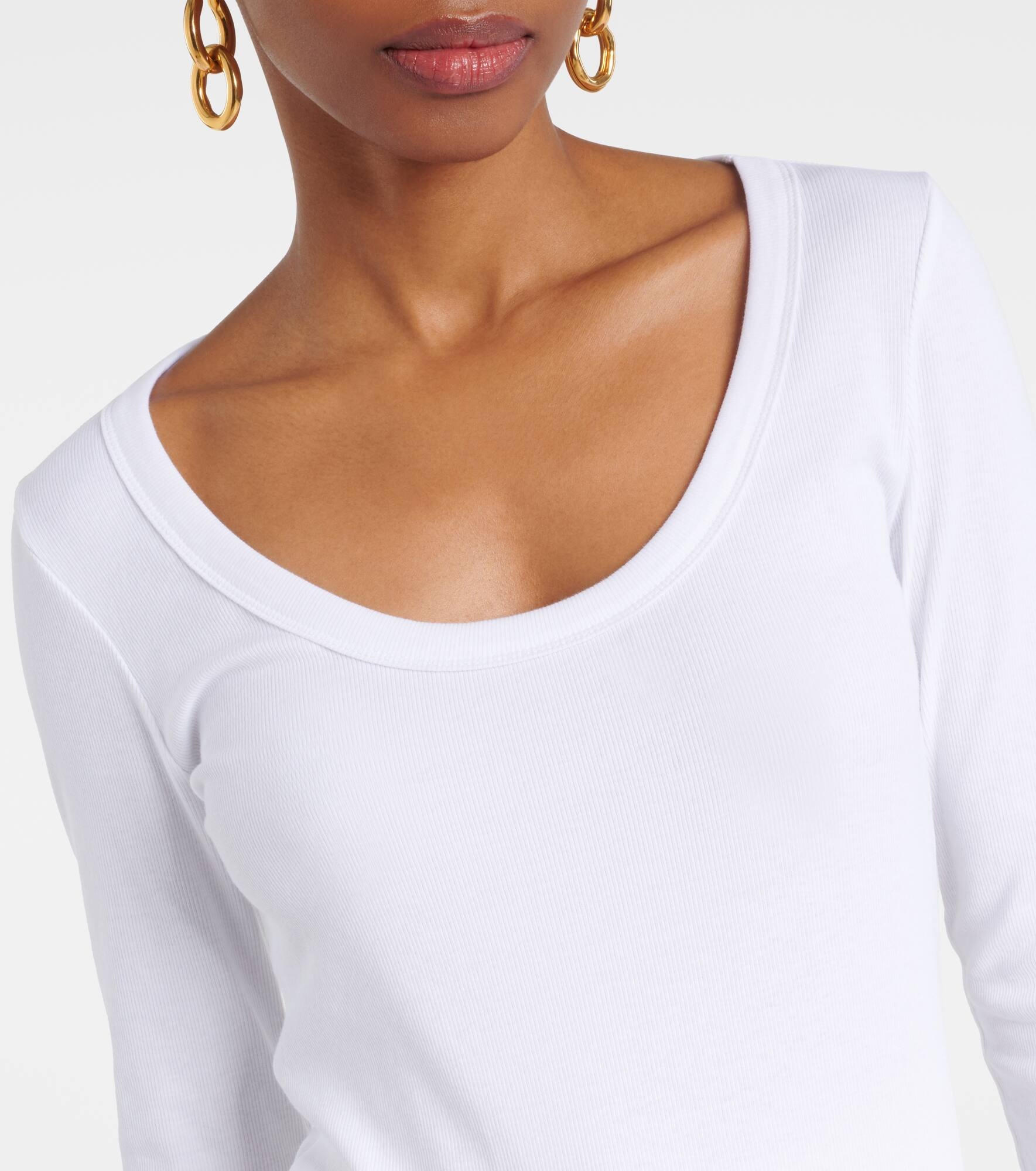 Ribbed-knit cotton jersey top - 4