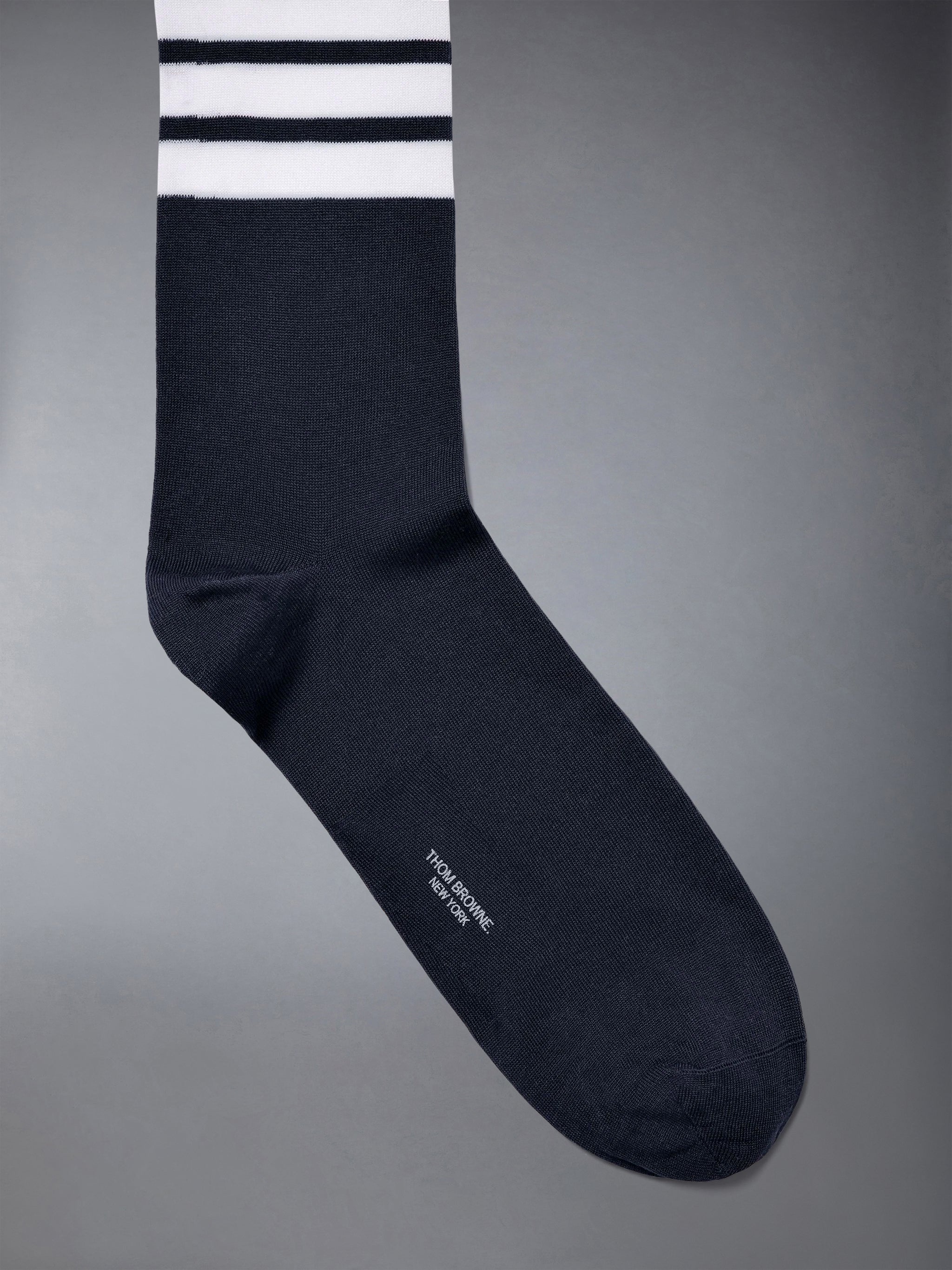 Lightweight Cotton 4-bar Mid Calf Socks - 2