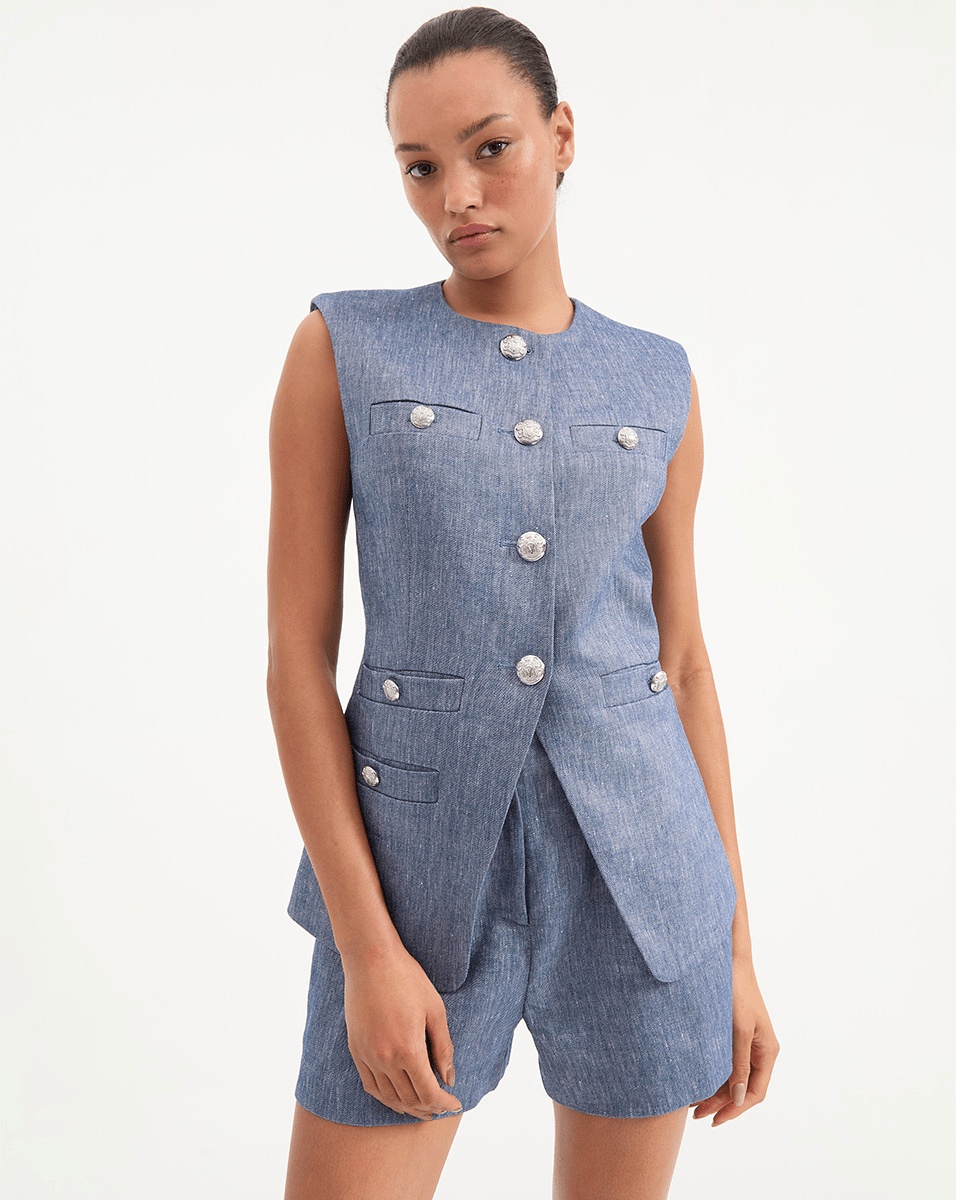 TAMARA LINEN VEST - 2