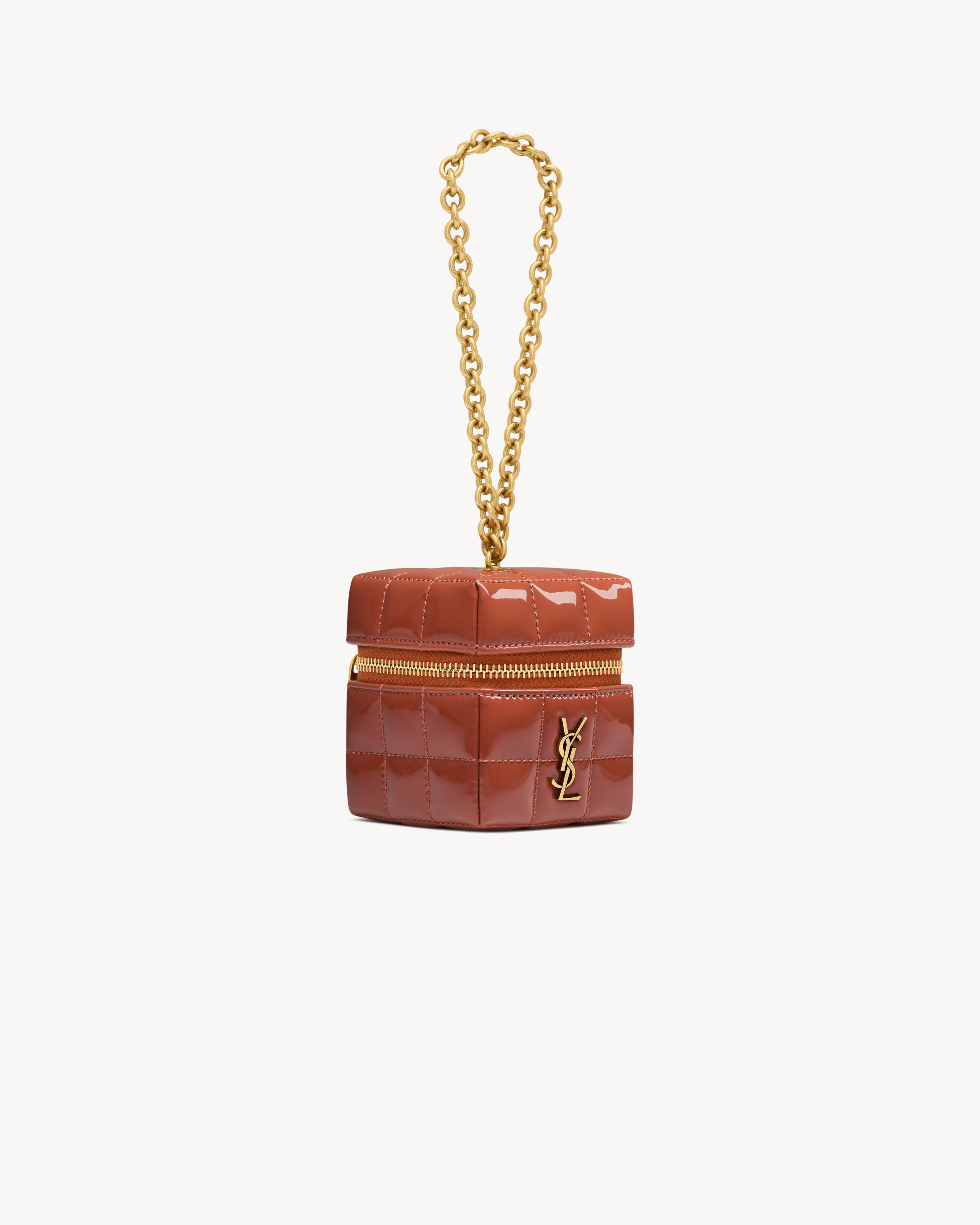 CASSANDRE MATELASSÉ CARRÉ MINI CUBE IN PATENT LEATHER 5