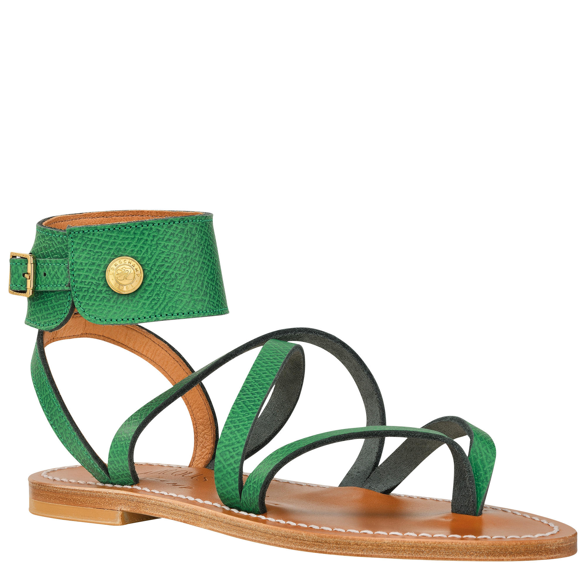 Longchamp x K.Jacques Sandals Green - Leather - 3