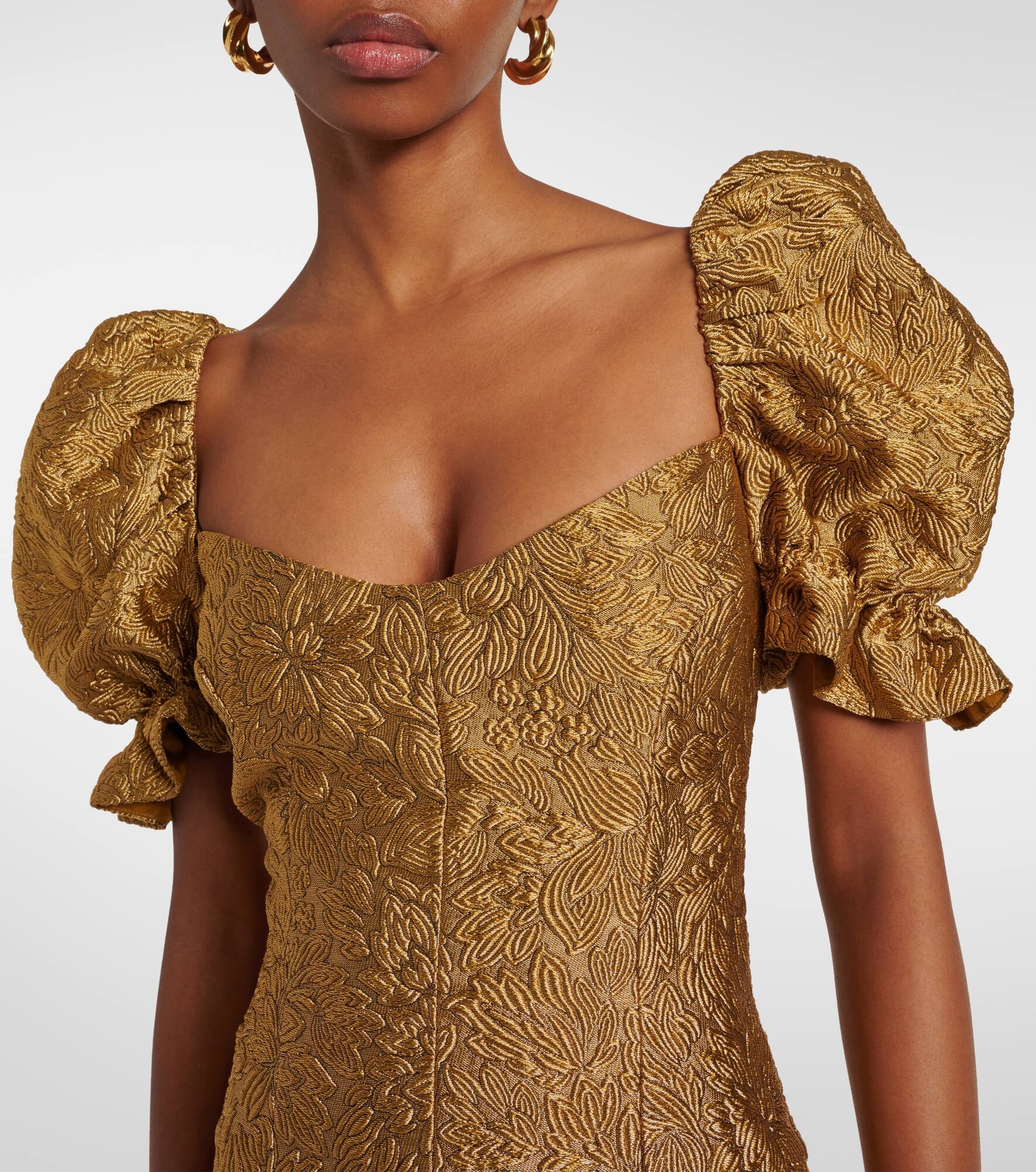 Farrah floral brocade midi dress - 4