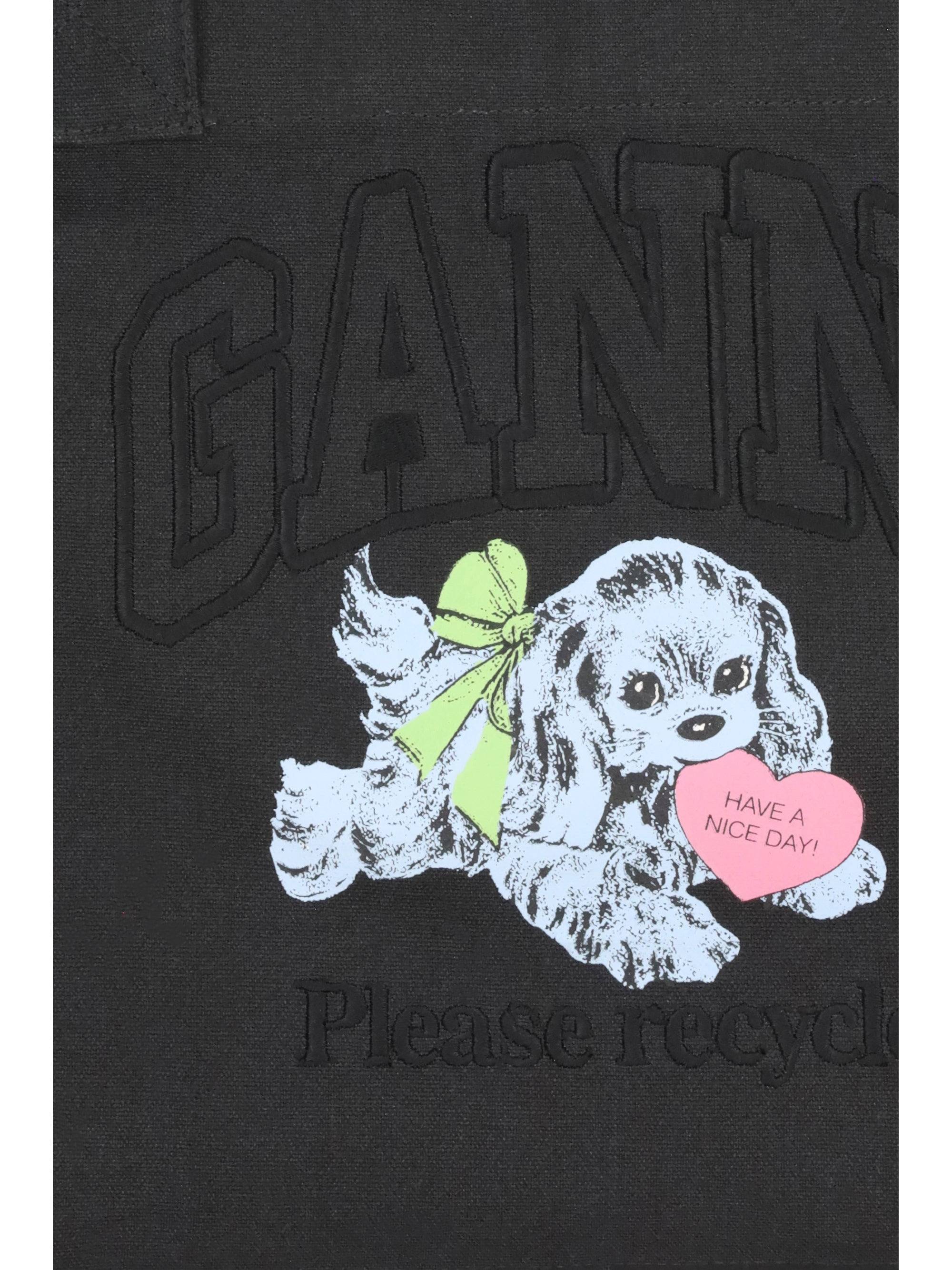 Ganni Women Large Easy Shopper Pocket Dog Print - 4