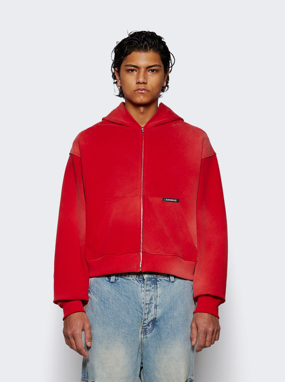 Sunfade Boxy Zip Up Hoodie Sundace Cherry - 3