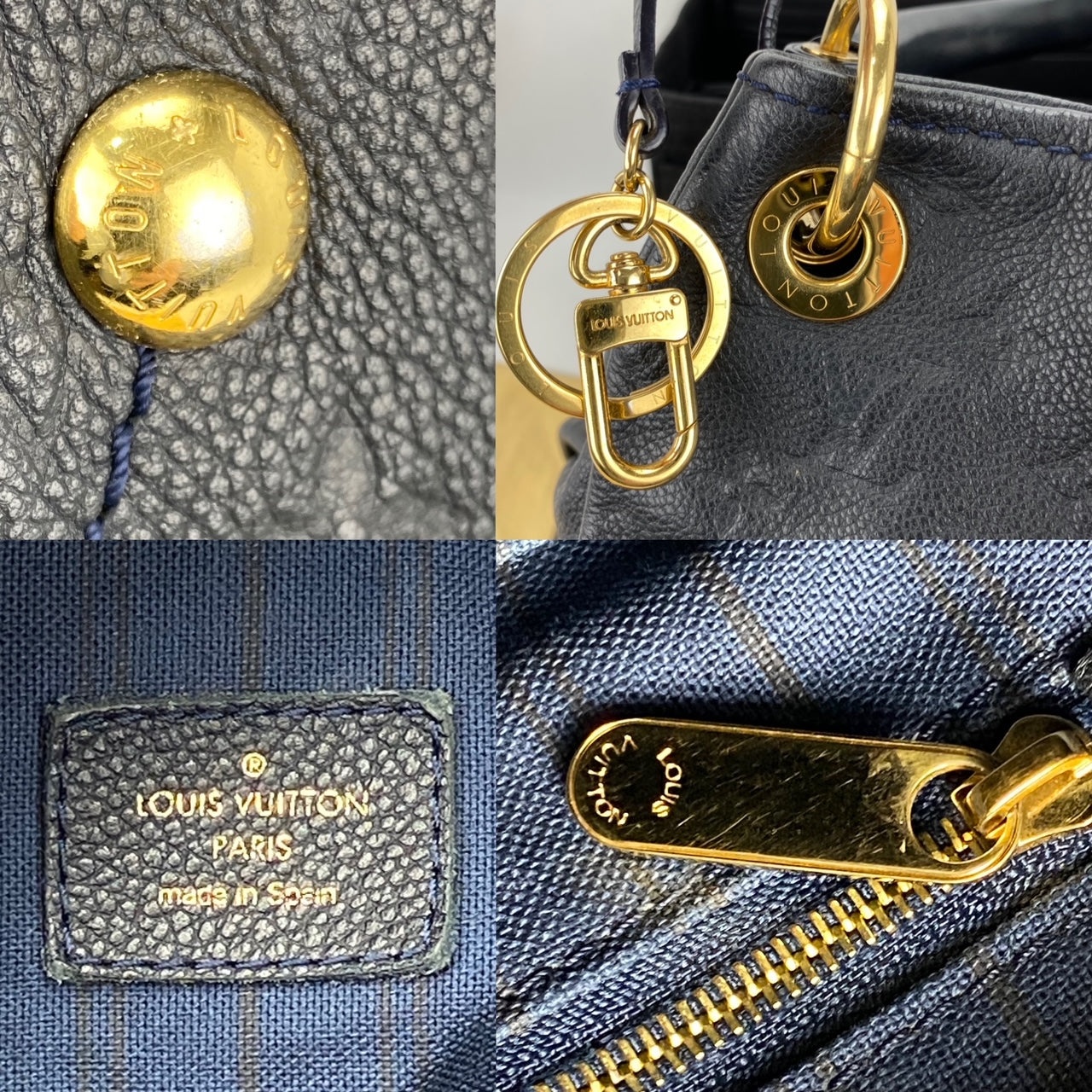 LOUIS VUITTON Artsy MM Monogram Empreinte Infini Blue Tote Hand Bag M93448 Pre owned - 13