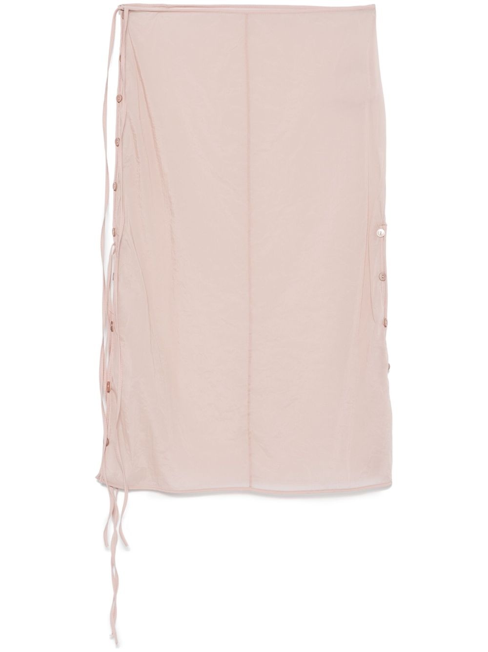 [LOW CLASSIC] / ☆ 25SS SEE-THROUGH BUTTON LOOP SKIRT /BEIGE LOW CLASSIC see-through button-loop midi skirt | REVERSIBLE