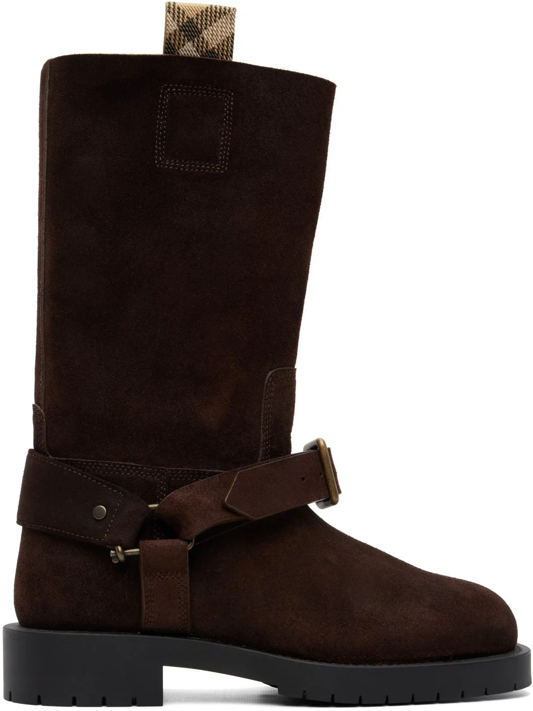 Brown Suede Soft Saddle Low Boots - 1