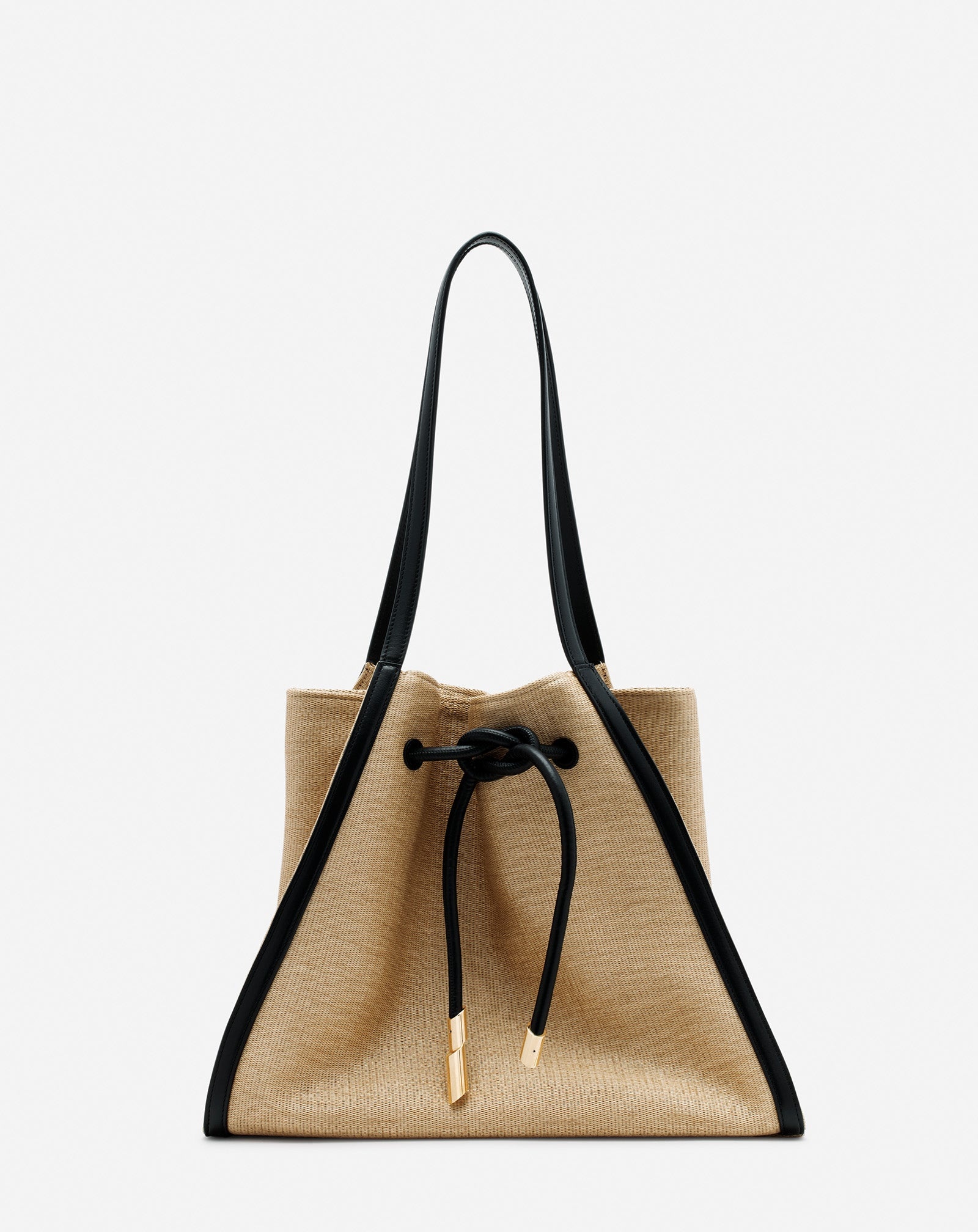 SEQUENCE BAG IN LEATHER AND RAFFIA - 1