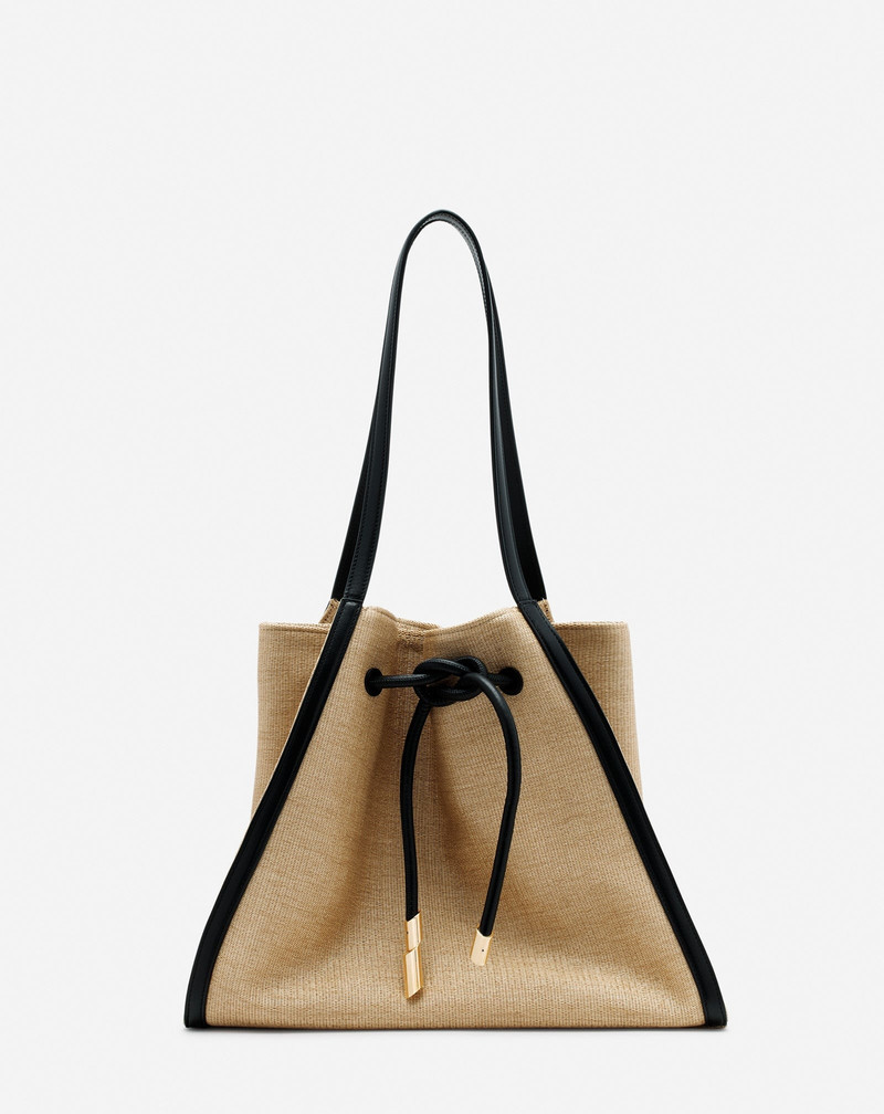 SEQUENCE BAG IN LEATHER AND RAFFIA 1