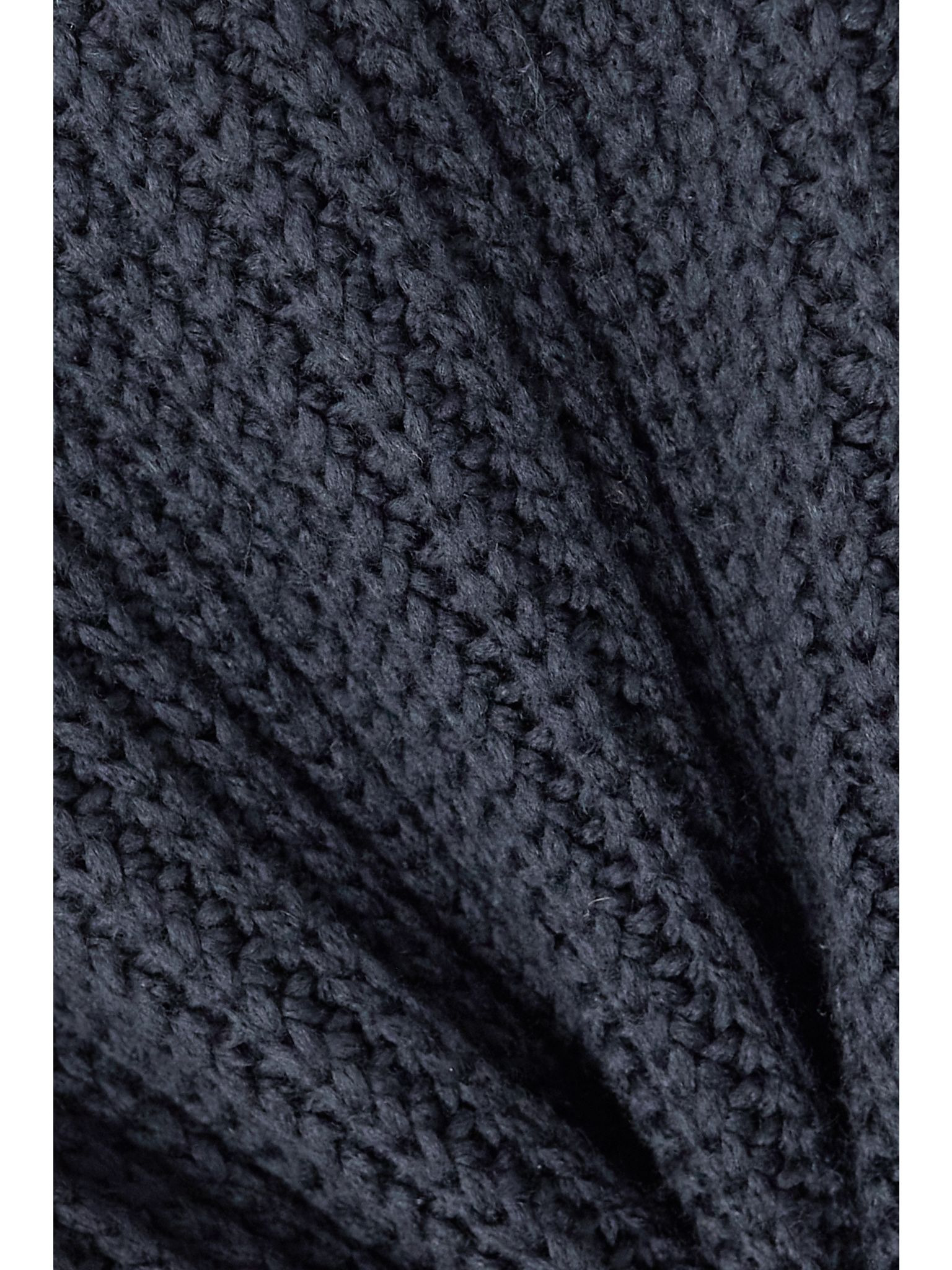 Ribbed wool-blend and quilted shell down jacket Navy - 5