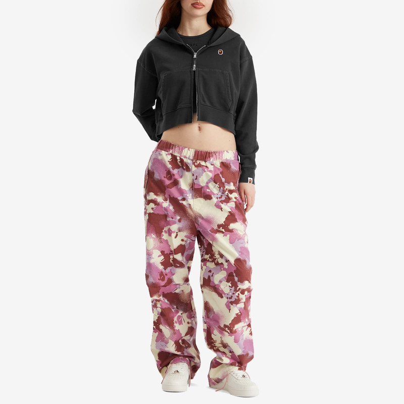 A BATHING APE® A Bathing Ape Pigment Dyed One Point Crop Zip Hoodie outlook