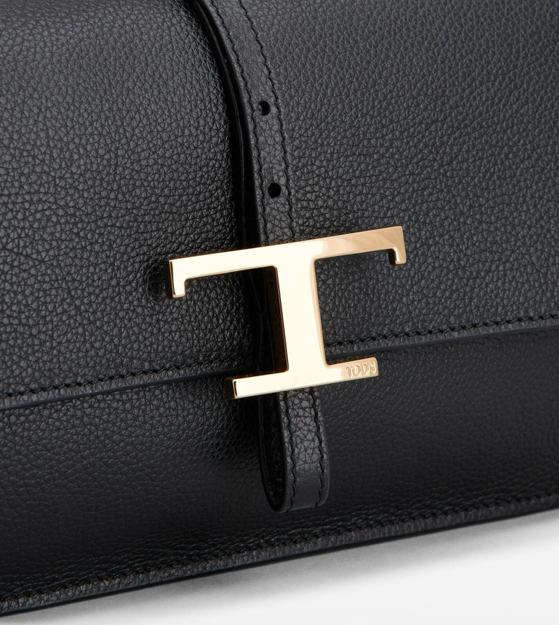 T TIMELESS FLAP BAG IN LEATHER MINI - BLACK 5