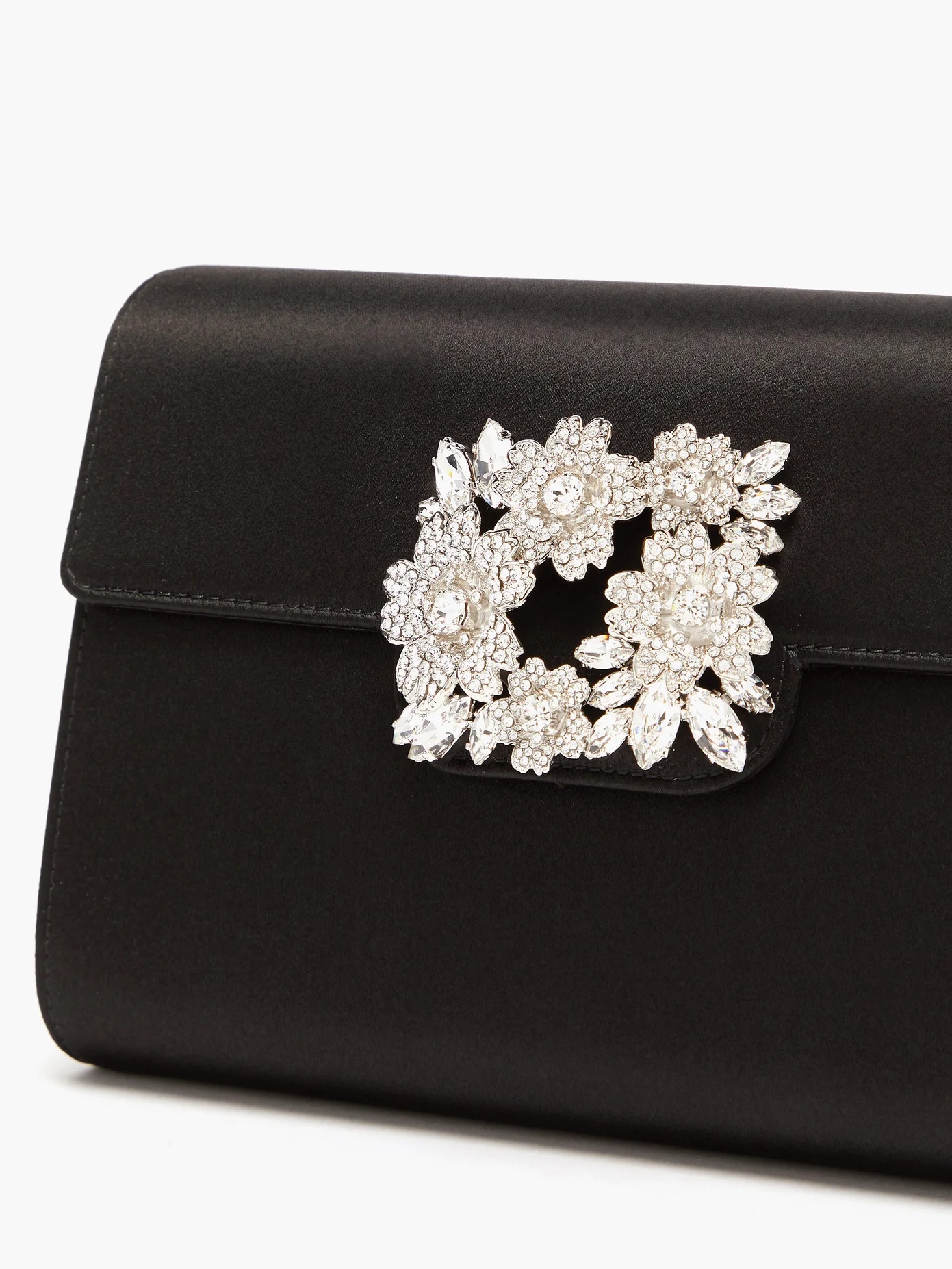 Bouquet crystal-embellished satin shoulder bag - 5