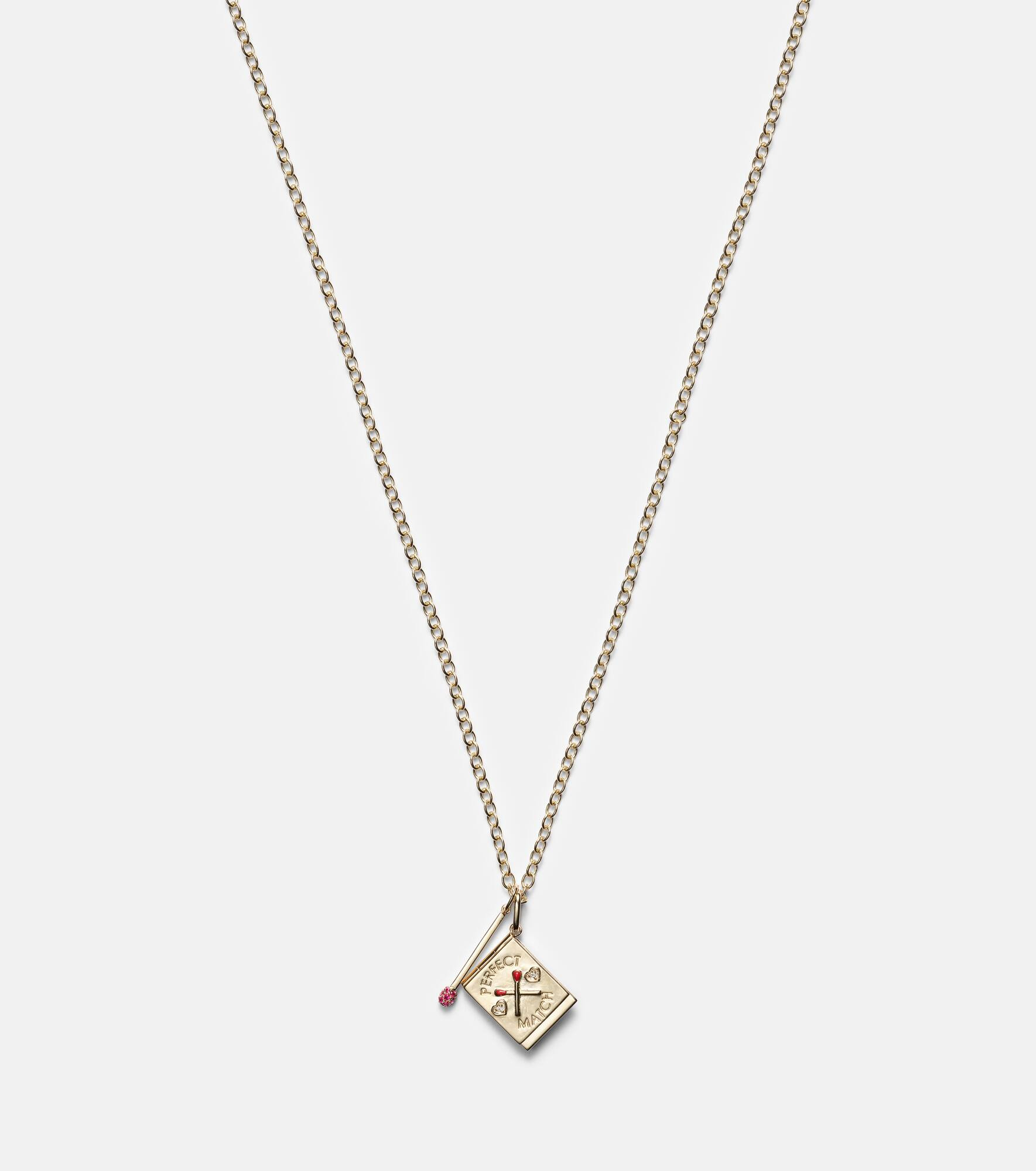 Perfect Match 14kt gold necklace with diamonds and rubies - 4