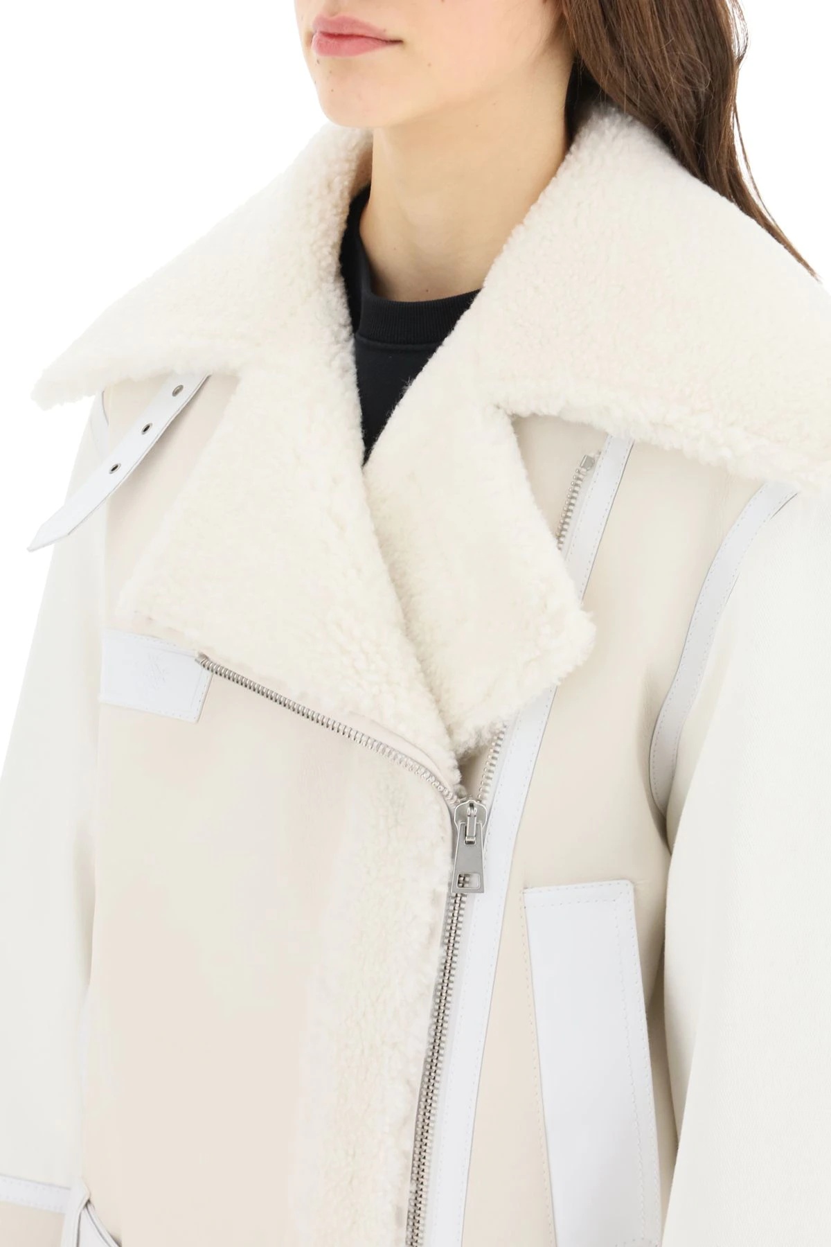 COTTON JACKET WITH NAPPA AND SHEARLING INSERTS - 5