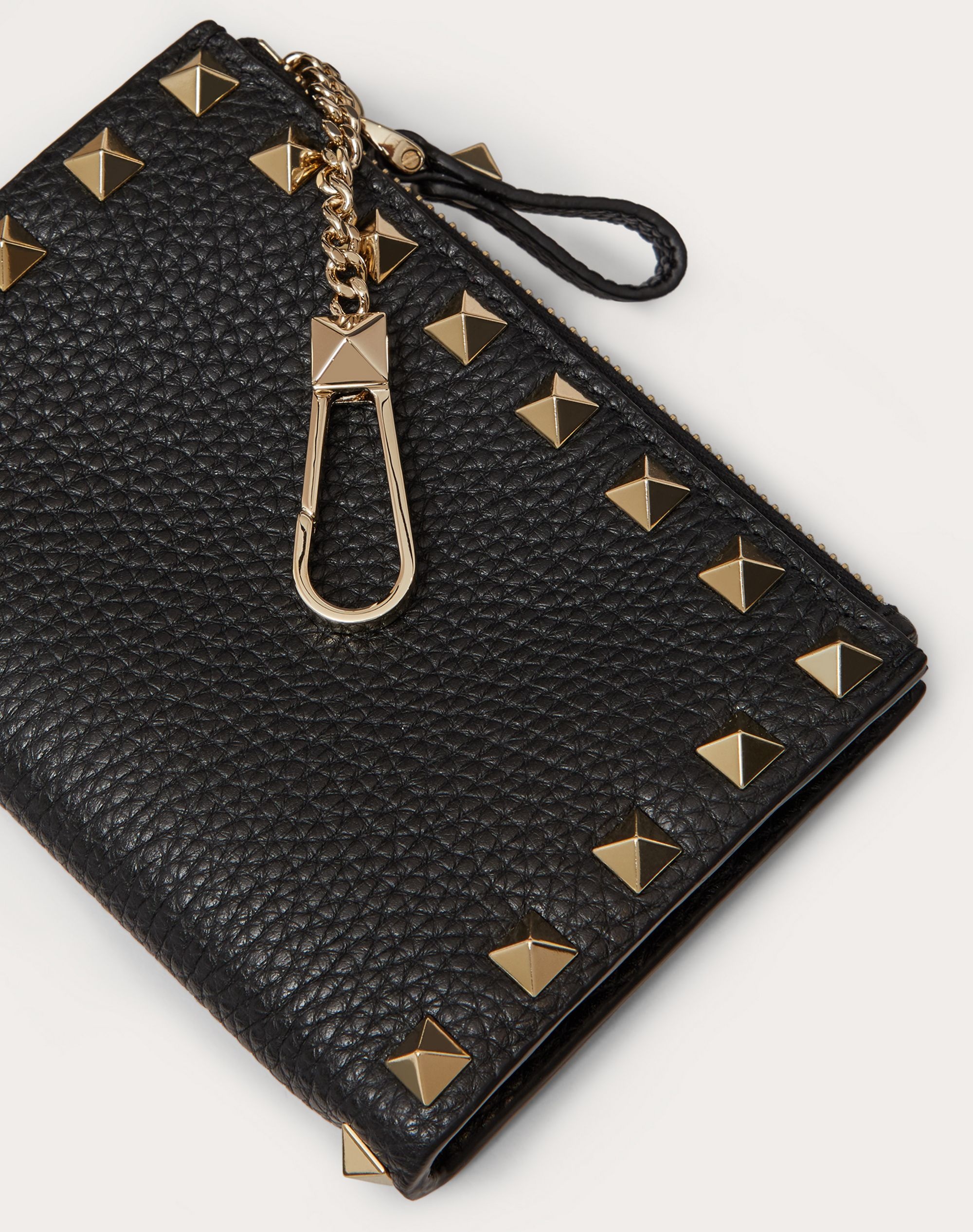 Rockstud Grainy Calfskin Keychain - 2