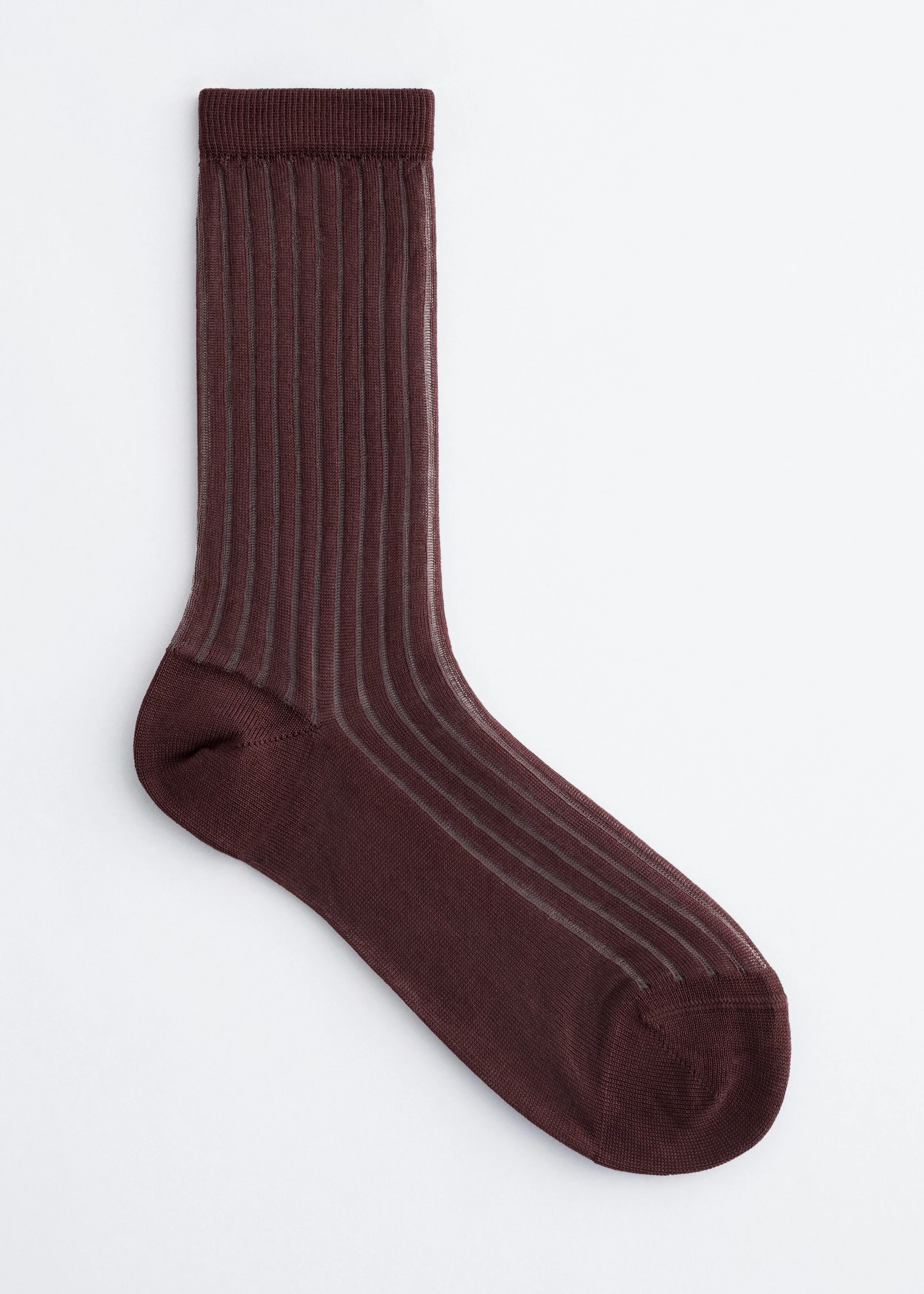 Ribbed Sheer Socks - 1