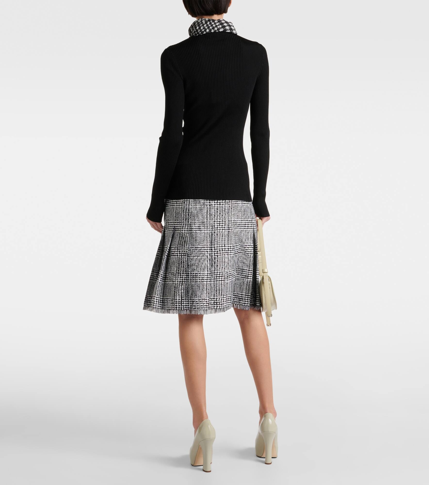 Scarf-detail ribbed-knit sweater - 3