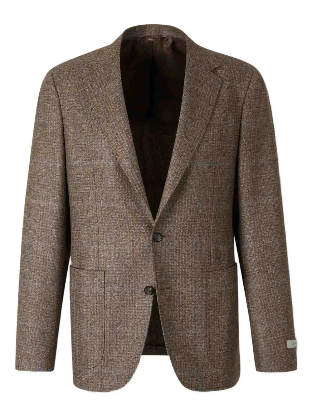 checked single-breasted blazer - 1