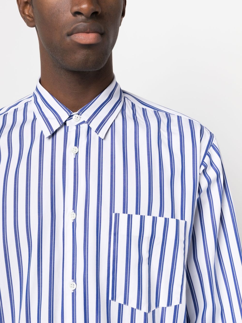 striped long-sleeve cotton shirt - 5