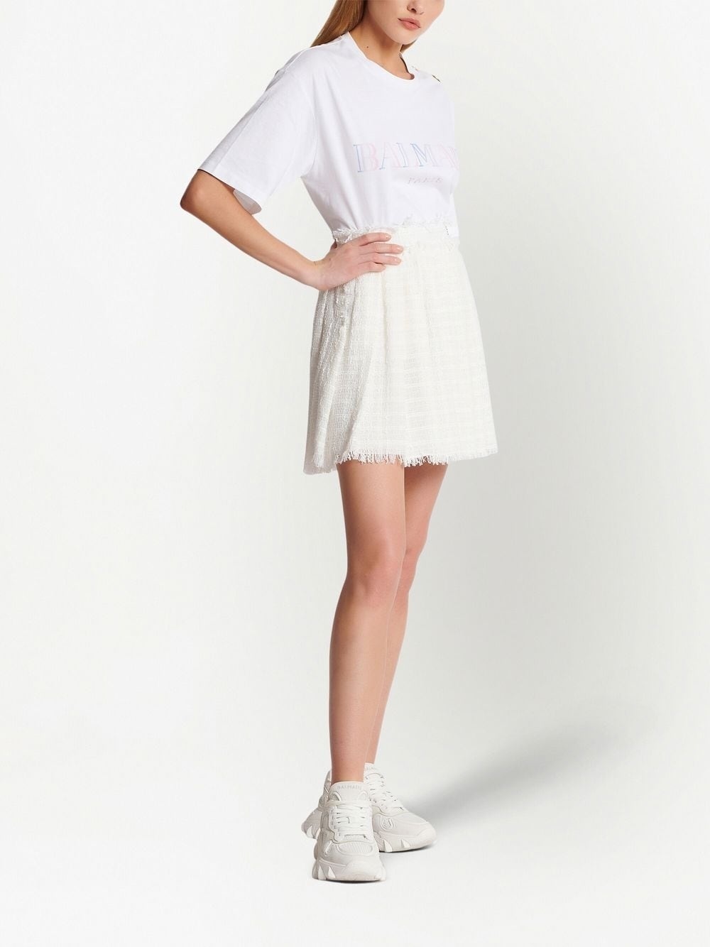 pleated tweed miniskirt - 2
