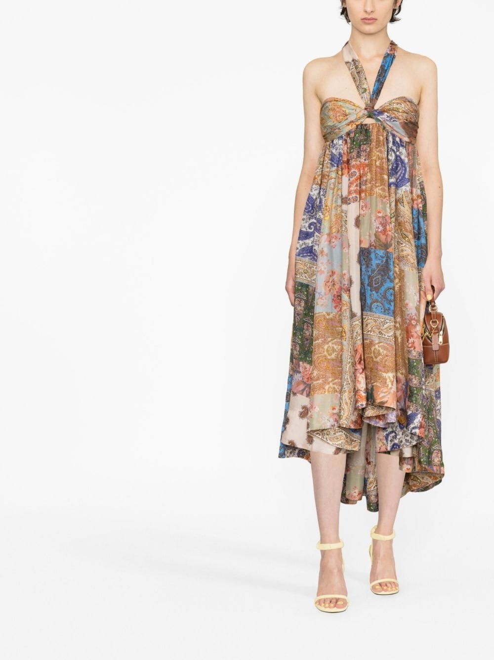 Devi paisley-print halterneck dress - 2