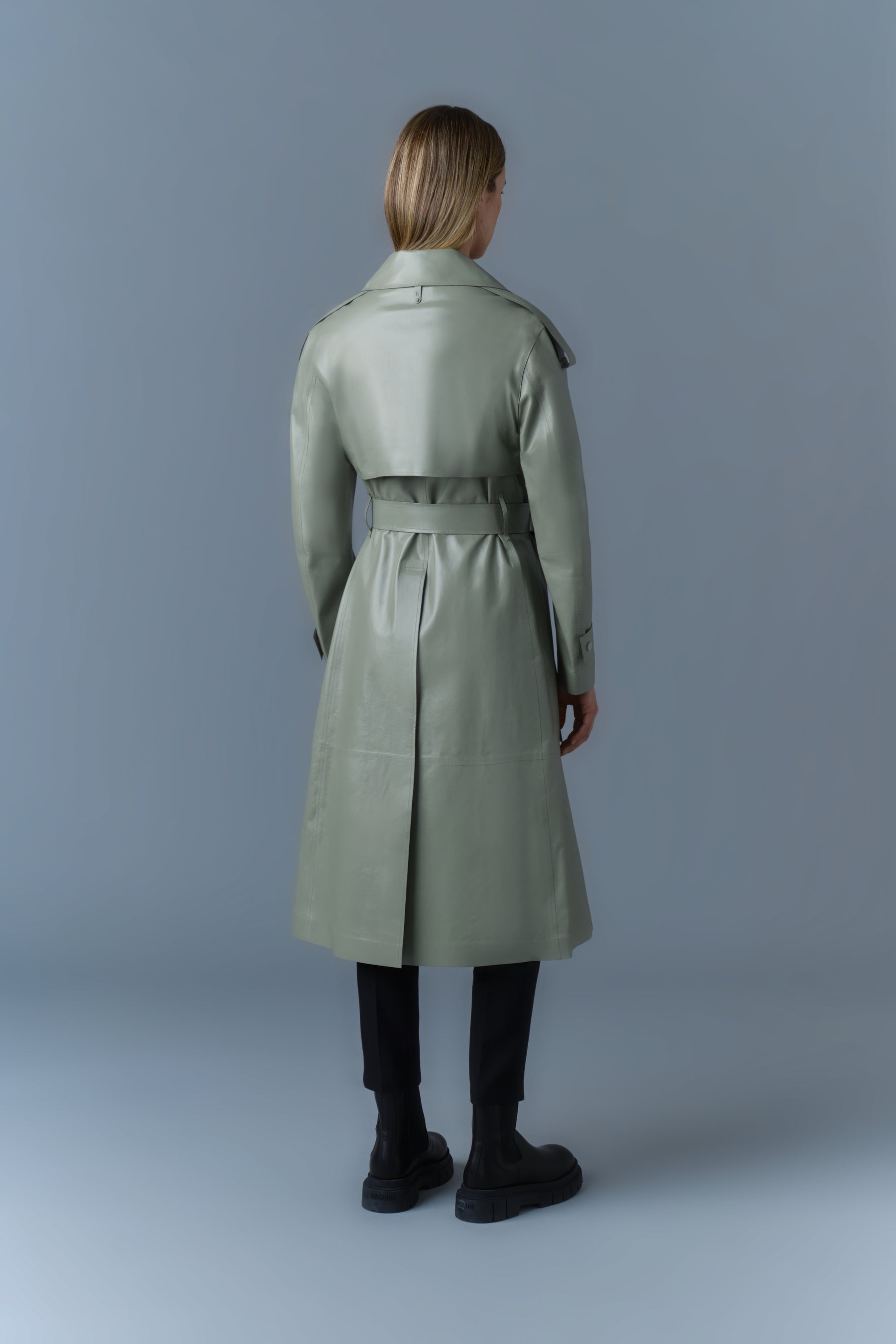 CARMELA Leather Trench with Belt - 5