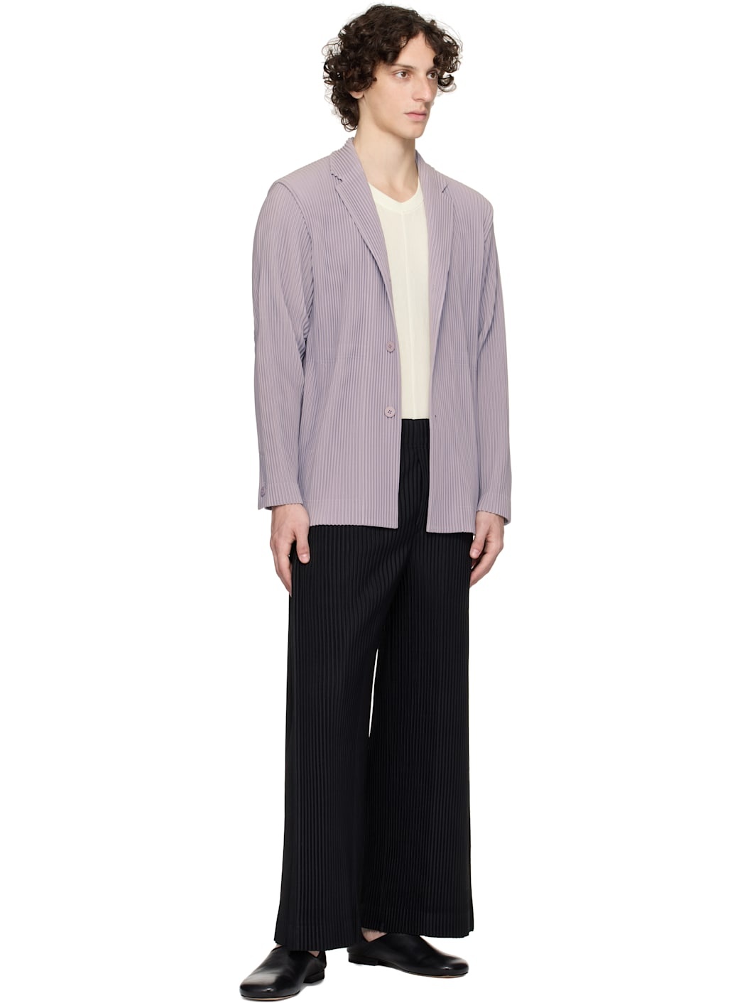 Purple Tailored Pleats 2 Blazer - 4