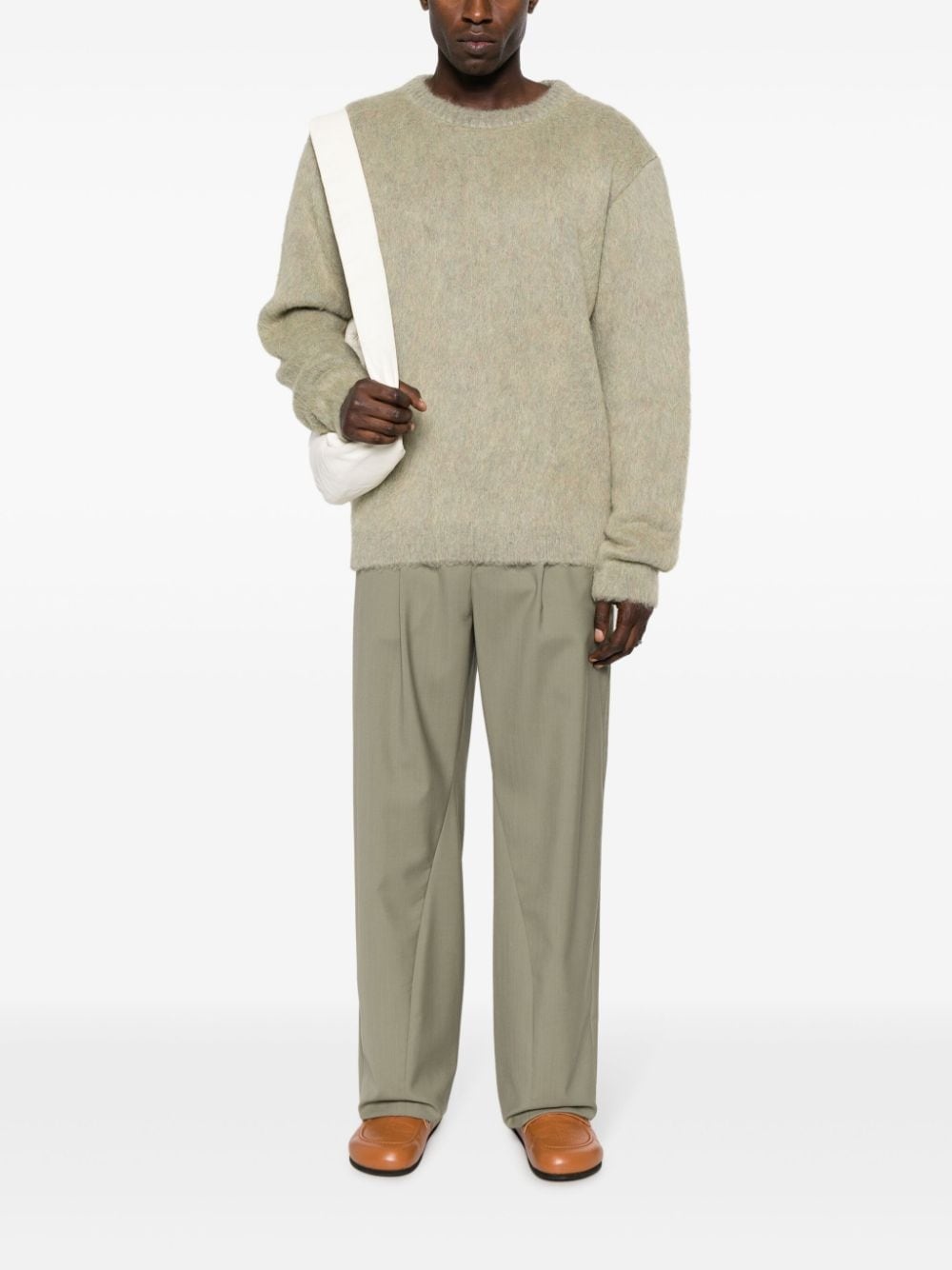 crew-neck brushed-effect jumper - 3