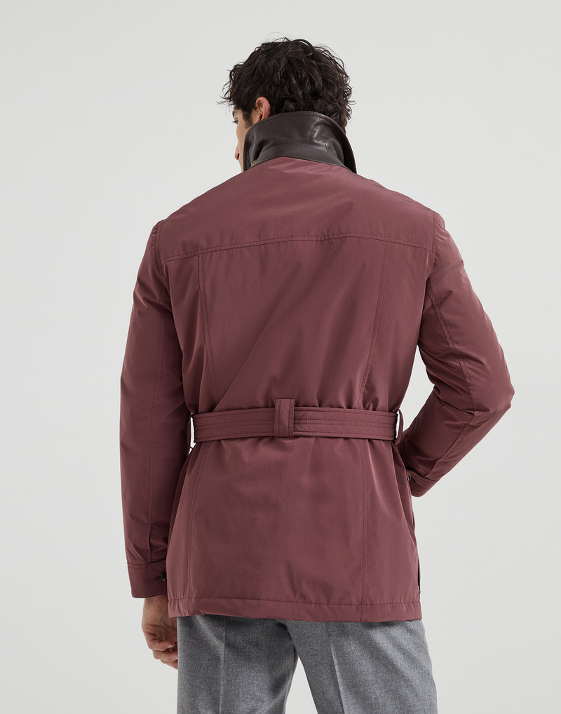 Brunello Cucinelli Bonded nylon belted safari jacket outlook