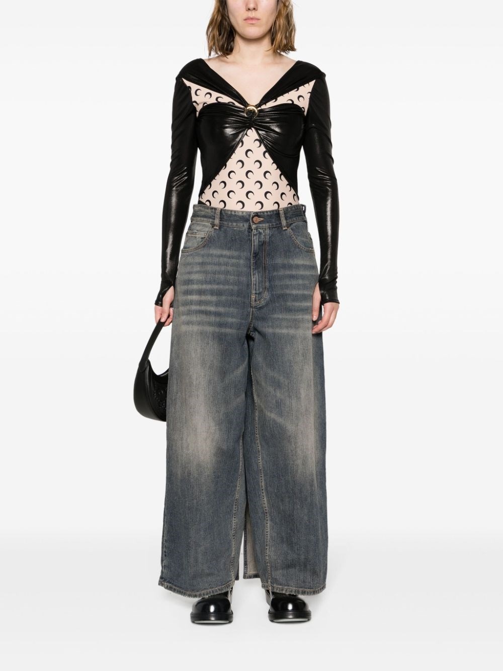 Draped viscose bodysuit - 3